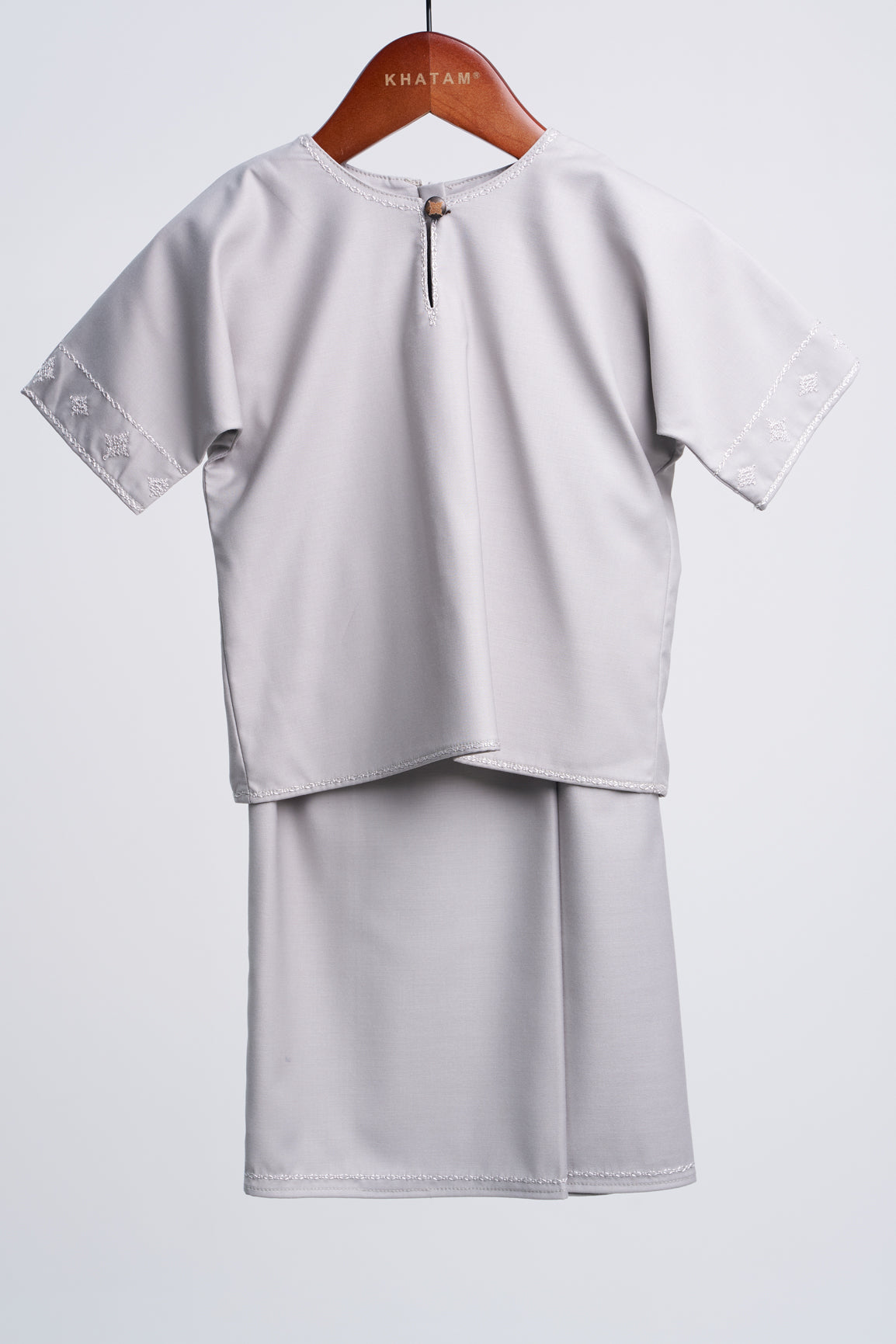 Patawali Baby Girls Baju Kurung - Ash Grey