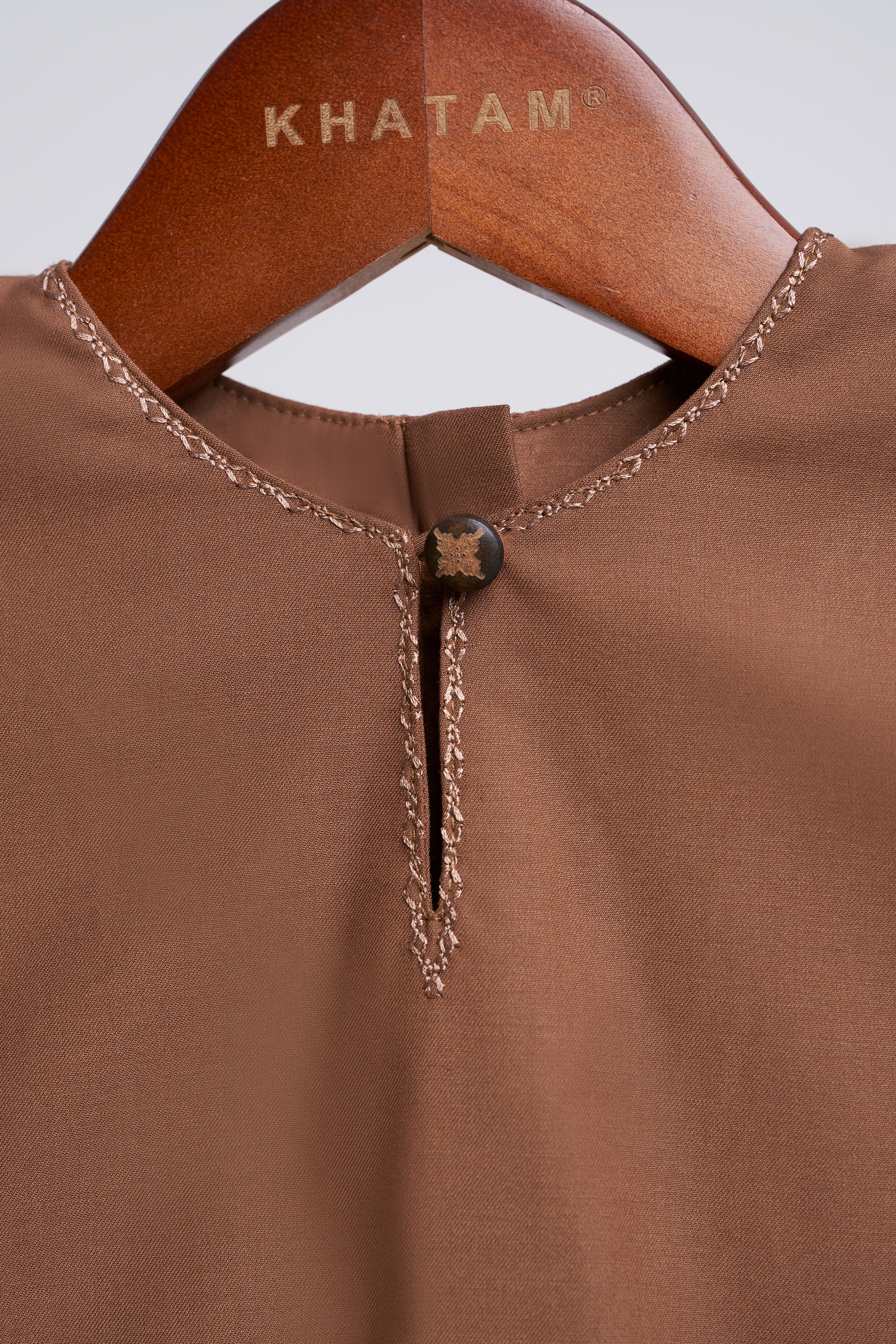 Patawali Baby Girls Baju Kurung - Coffee Brown