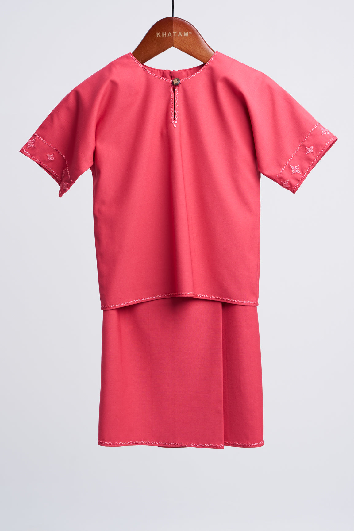 Patawali Baby Girls Baju Kurung - Rose Red