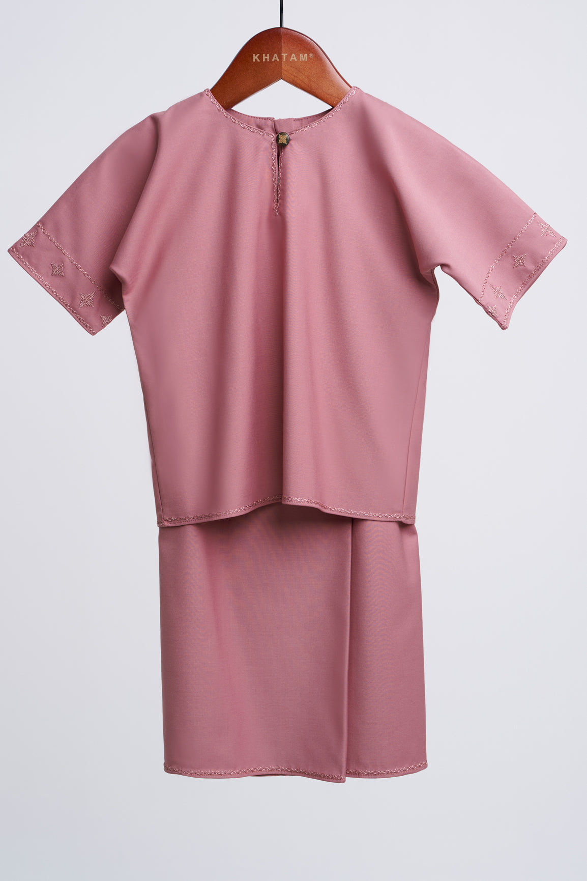 Patawali Baby Girls Baju Kurung - Pink Belacan