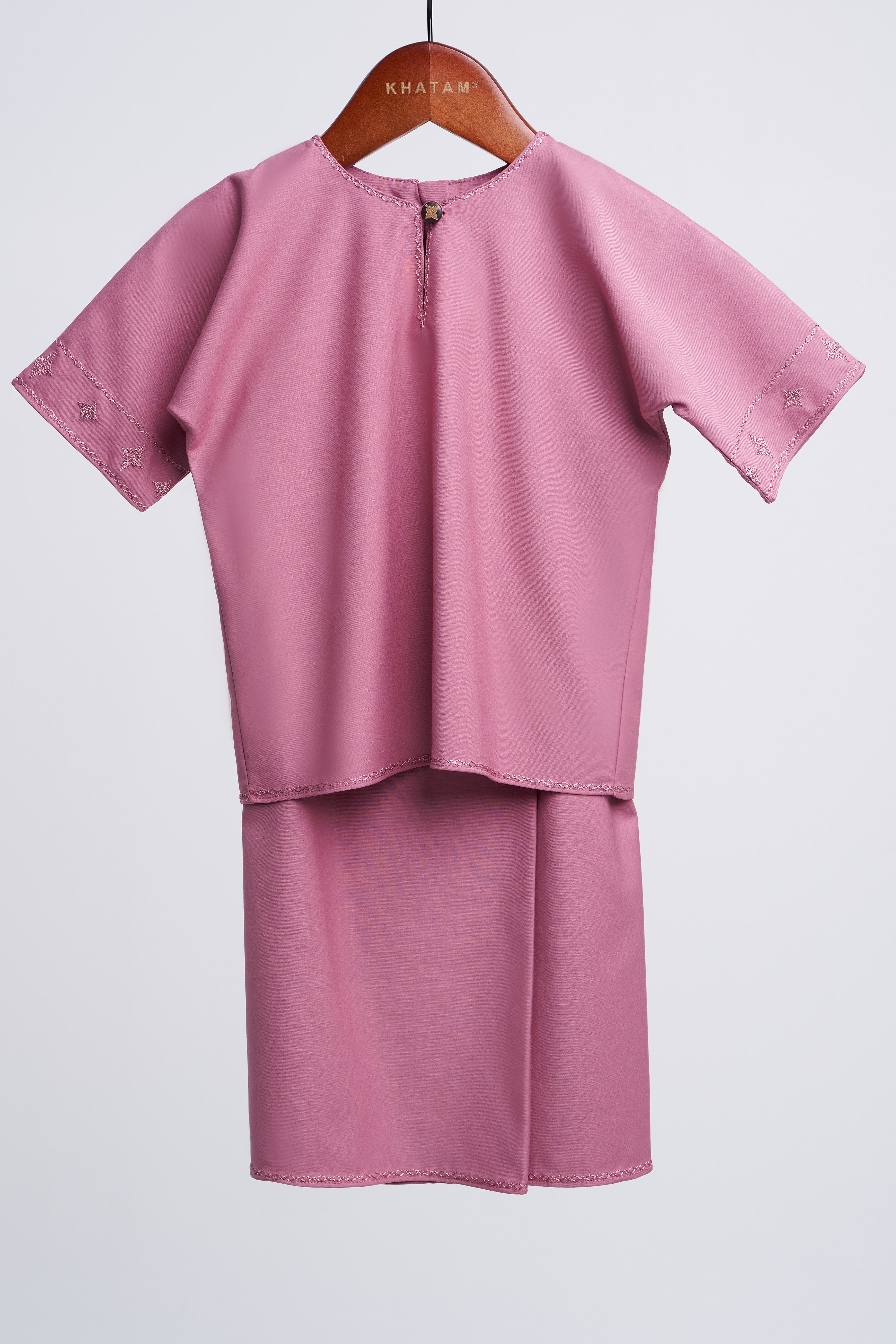 Patawali Baby Girls Baju Kurung - Pink Belacan