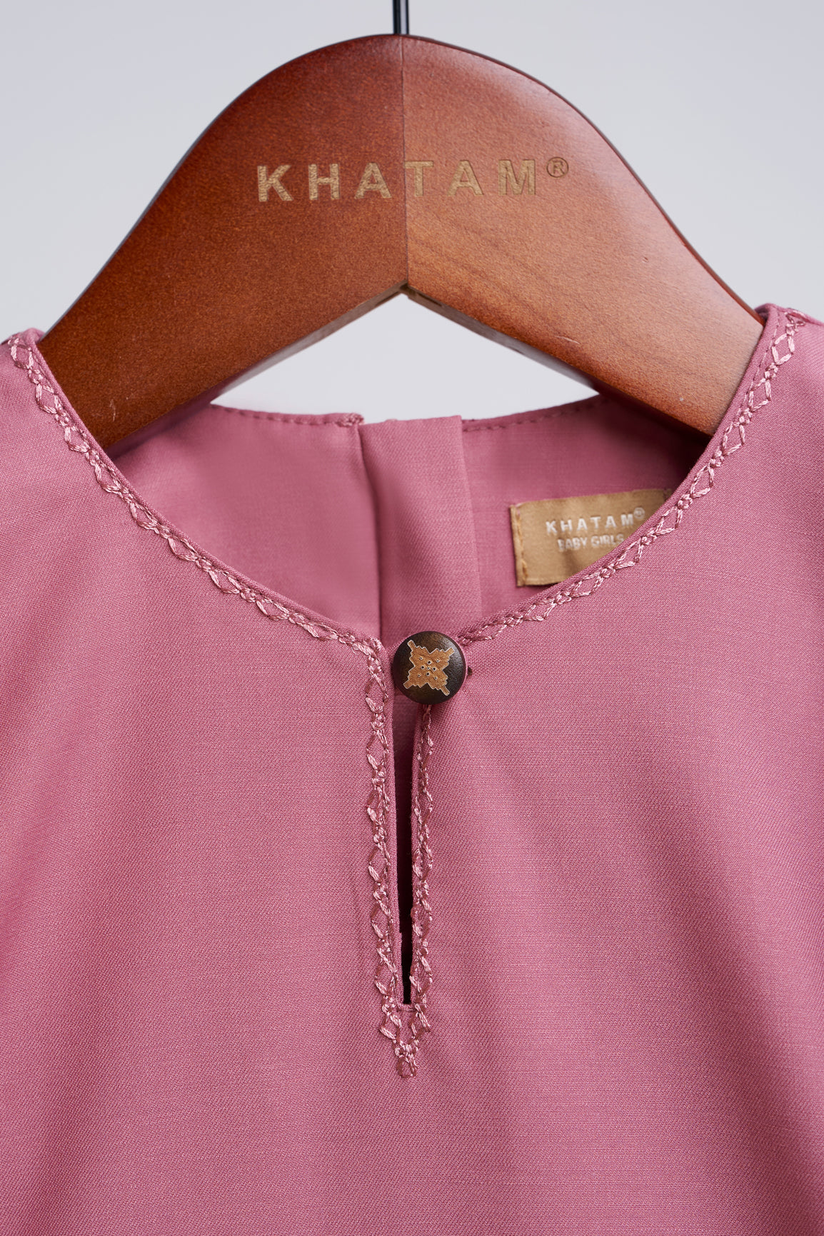 Patawali Baby Girls Baju Kurung - Pink Belacan