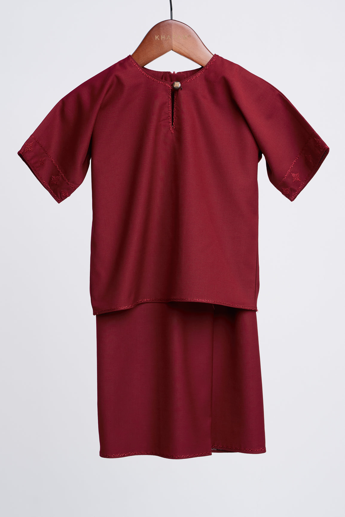 Patawali Baby Girls Baju Kurung - Mahogany Red