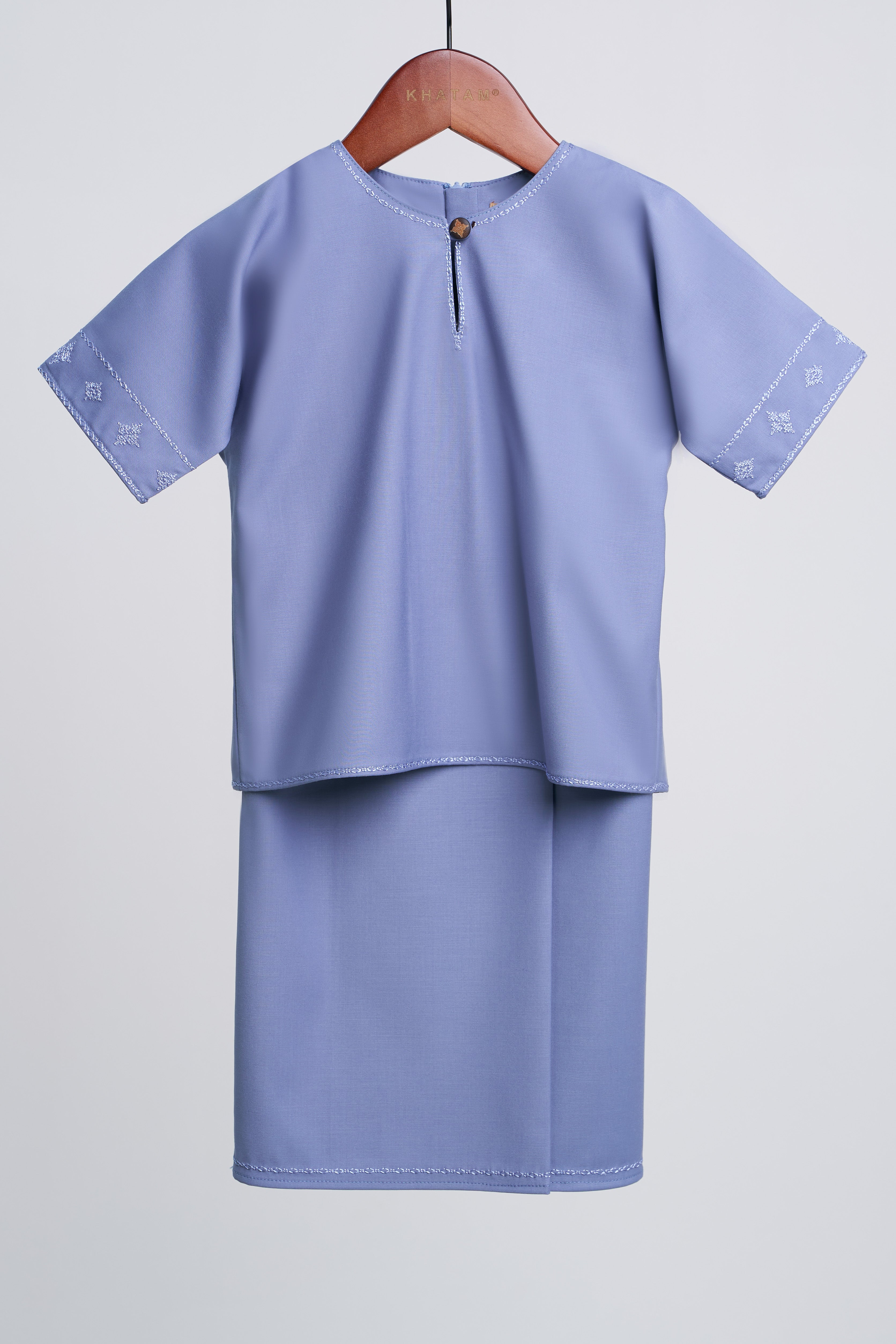 Patawali Baby Girls Baju Kurung - Stone Blue