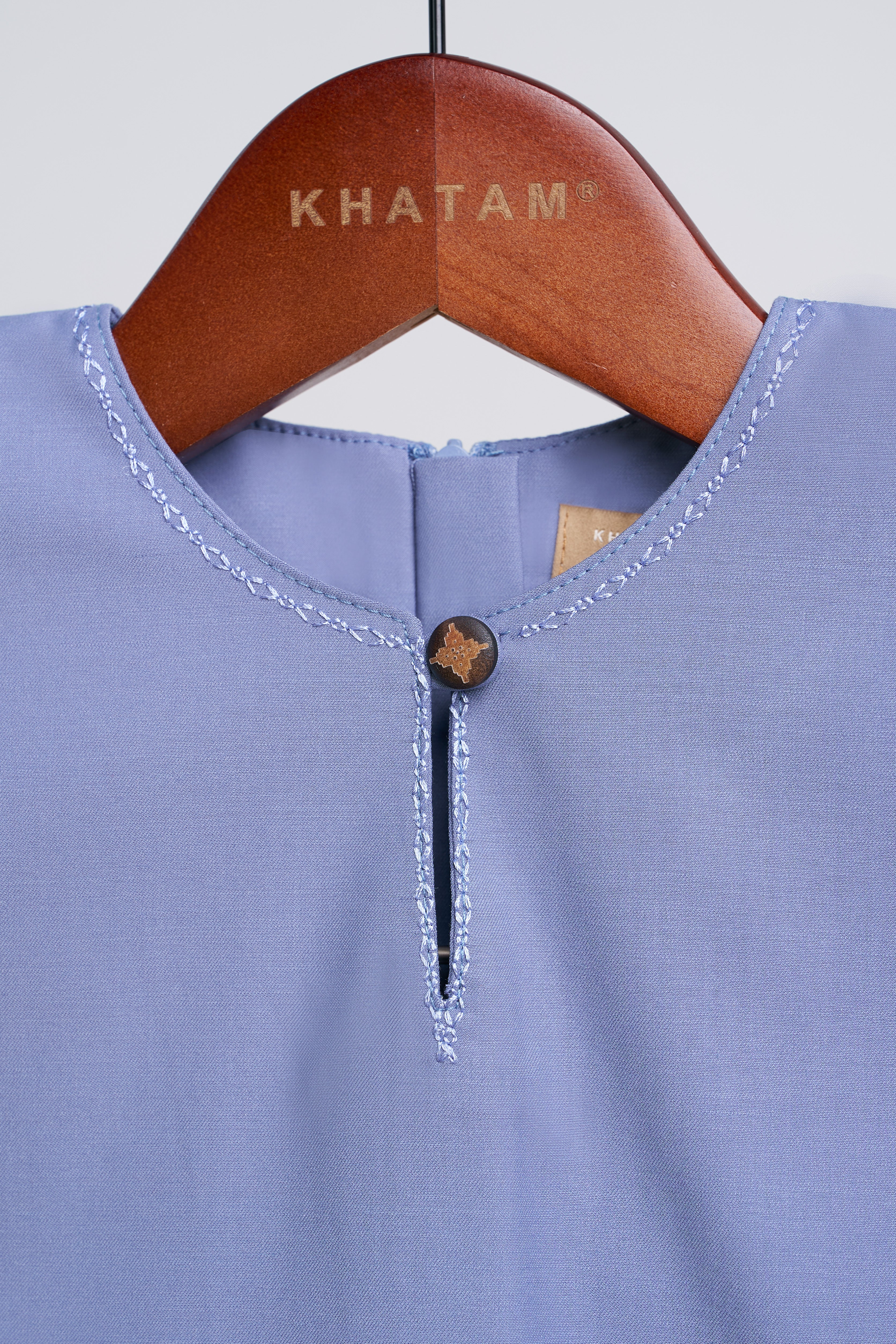 Patawali Baby Girls Baju Kurung - Stone Blue