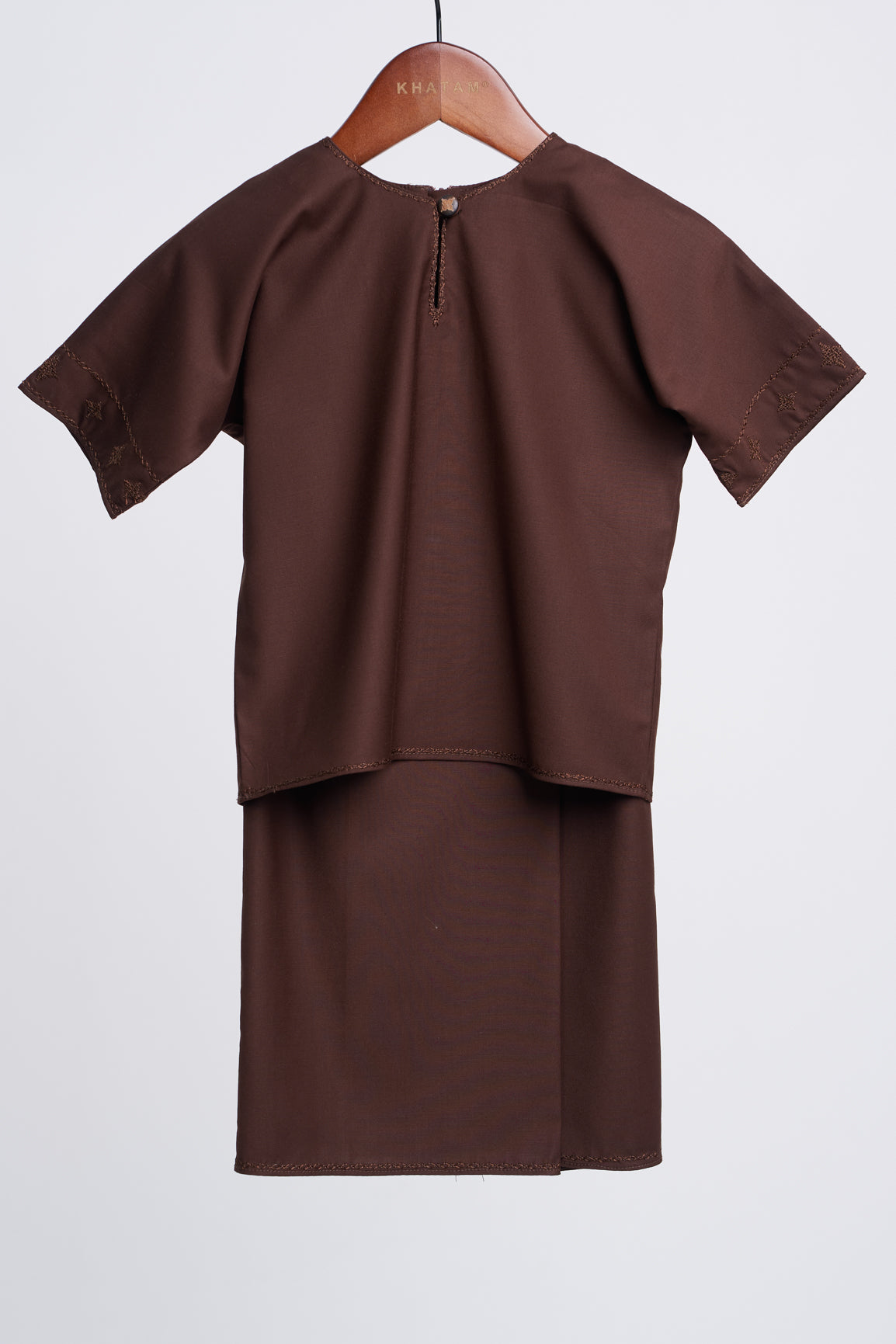 Patawali Baby Girls Baju Kurung - Dark Brown