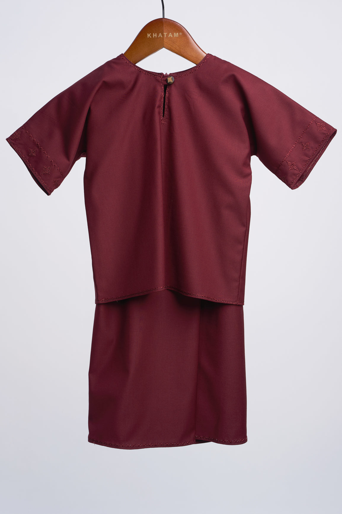 Patawali Baby Girls Baju Kurung - Burgundy Red