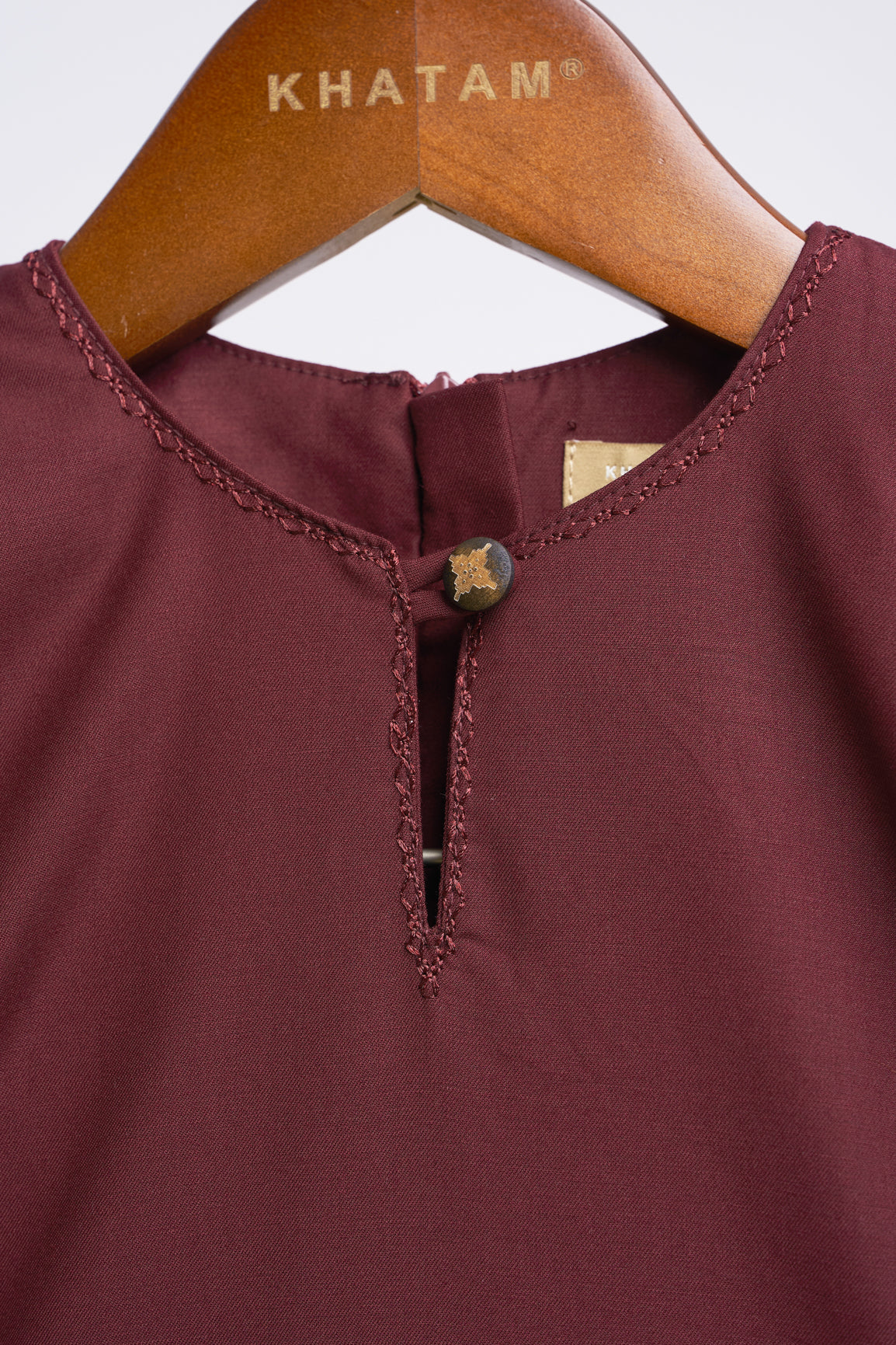 Patawali Baby Girls Baju Kurung - Burgundy Red