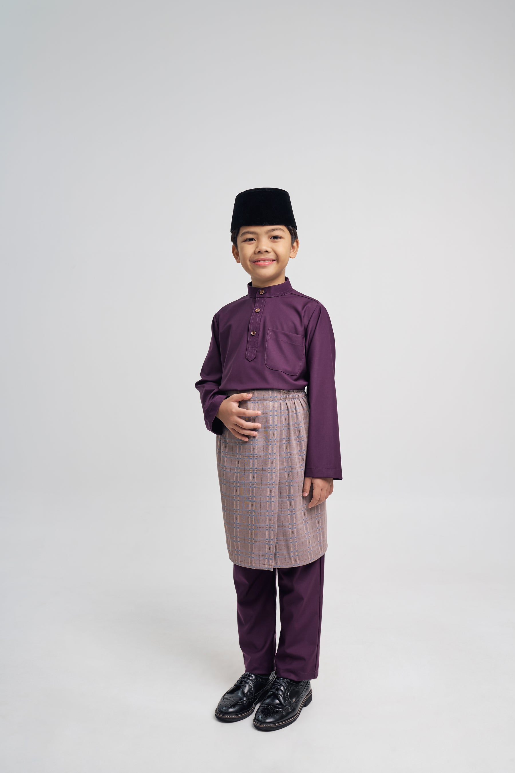 Patawali Boys Baju Melayu Cekak Musang - Dark Purple
