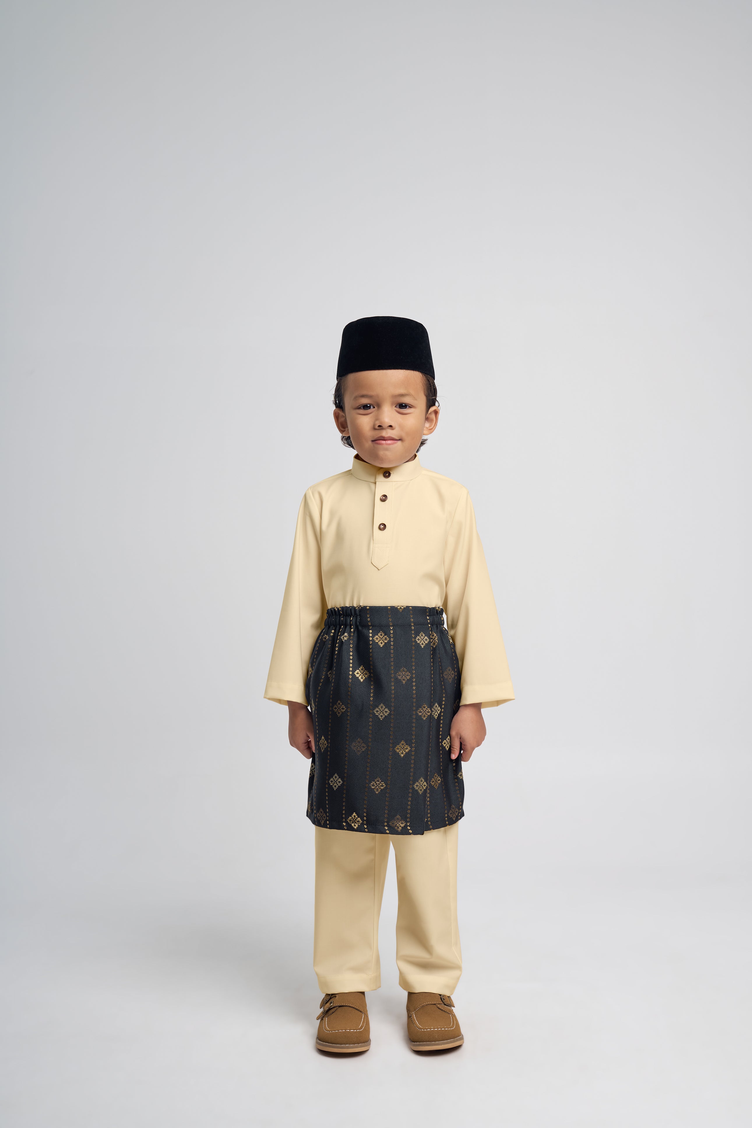 Patawali Boys Baju Melayu Cekak Musang - Kuning Langsat