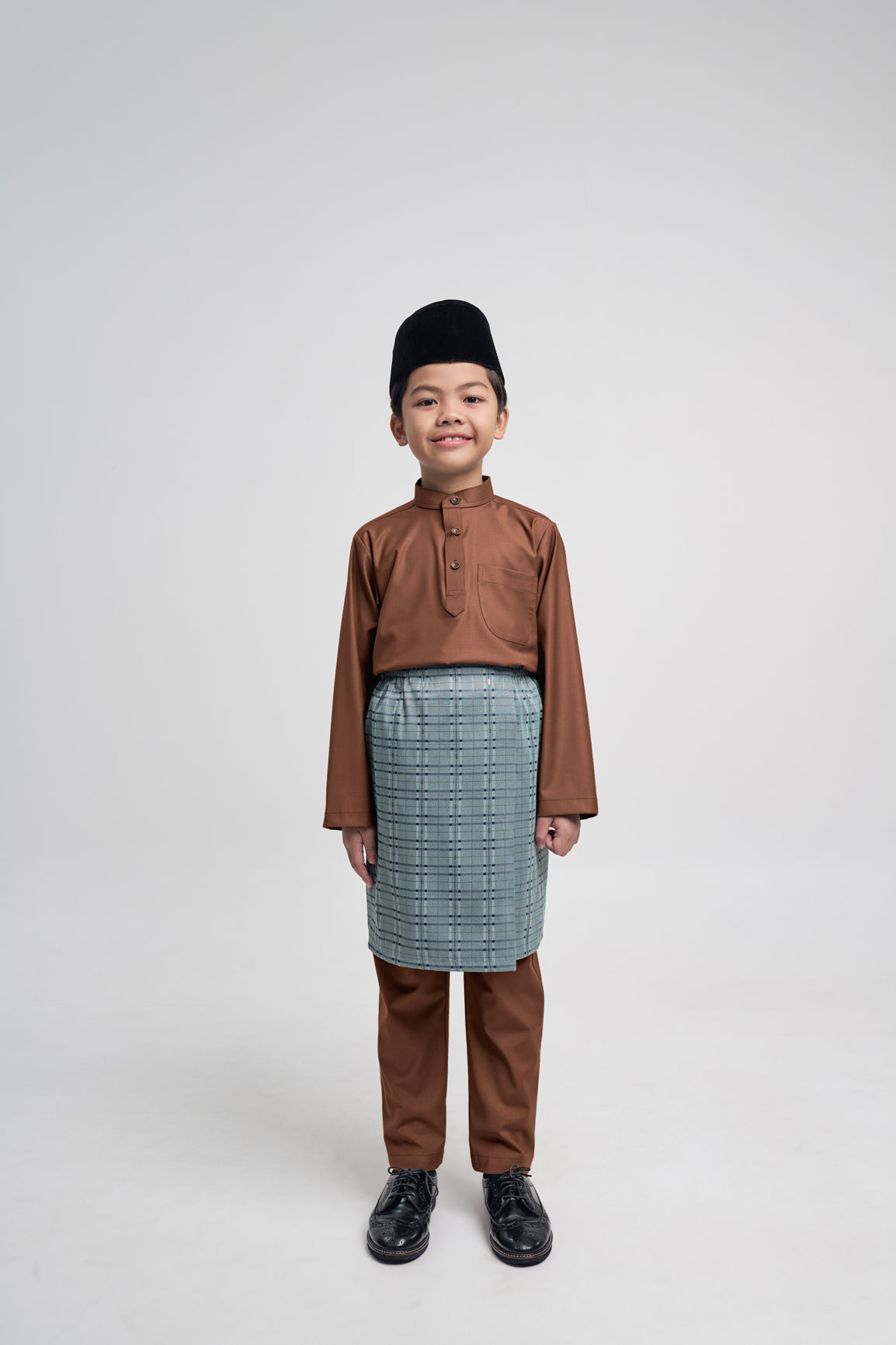 Patawali Boys Baju Melayu Cekak Musang - Coffee Brown
