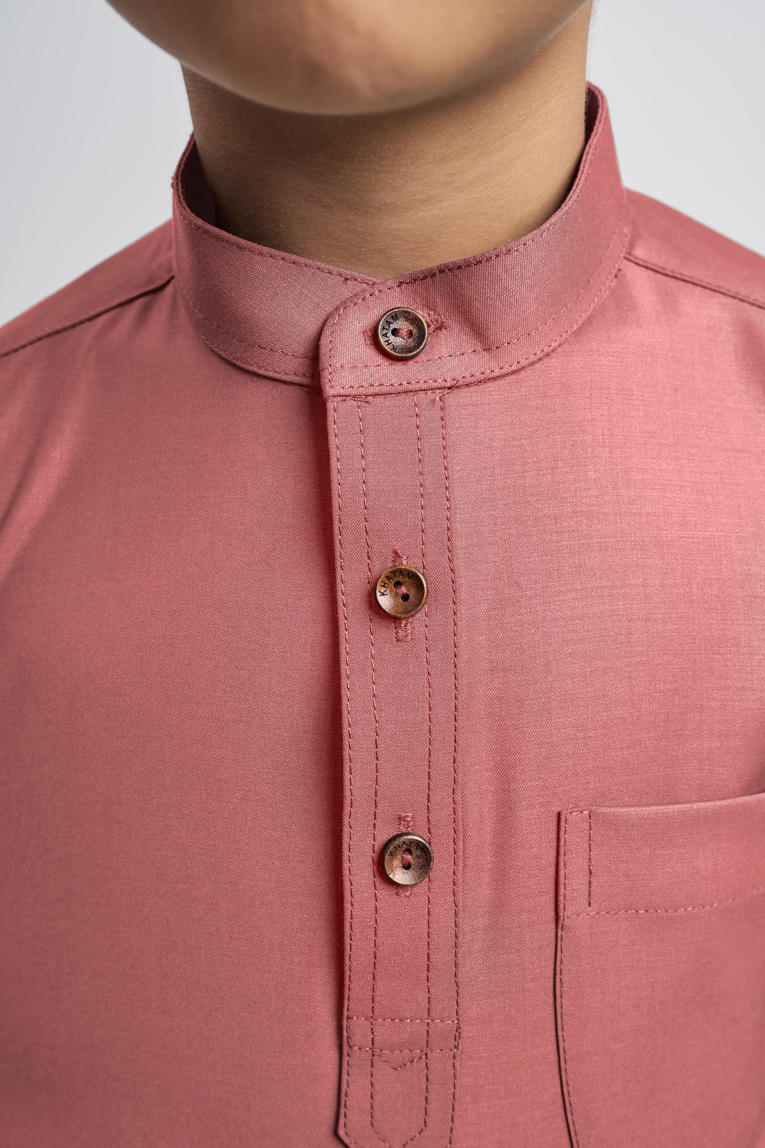 Patawali Boys Baju Melayu Cekak Musang - Smokey Pink