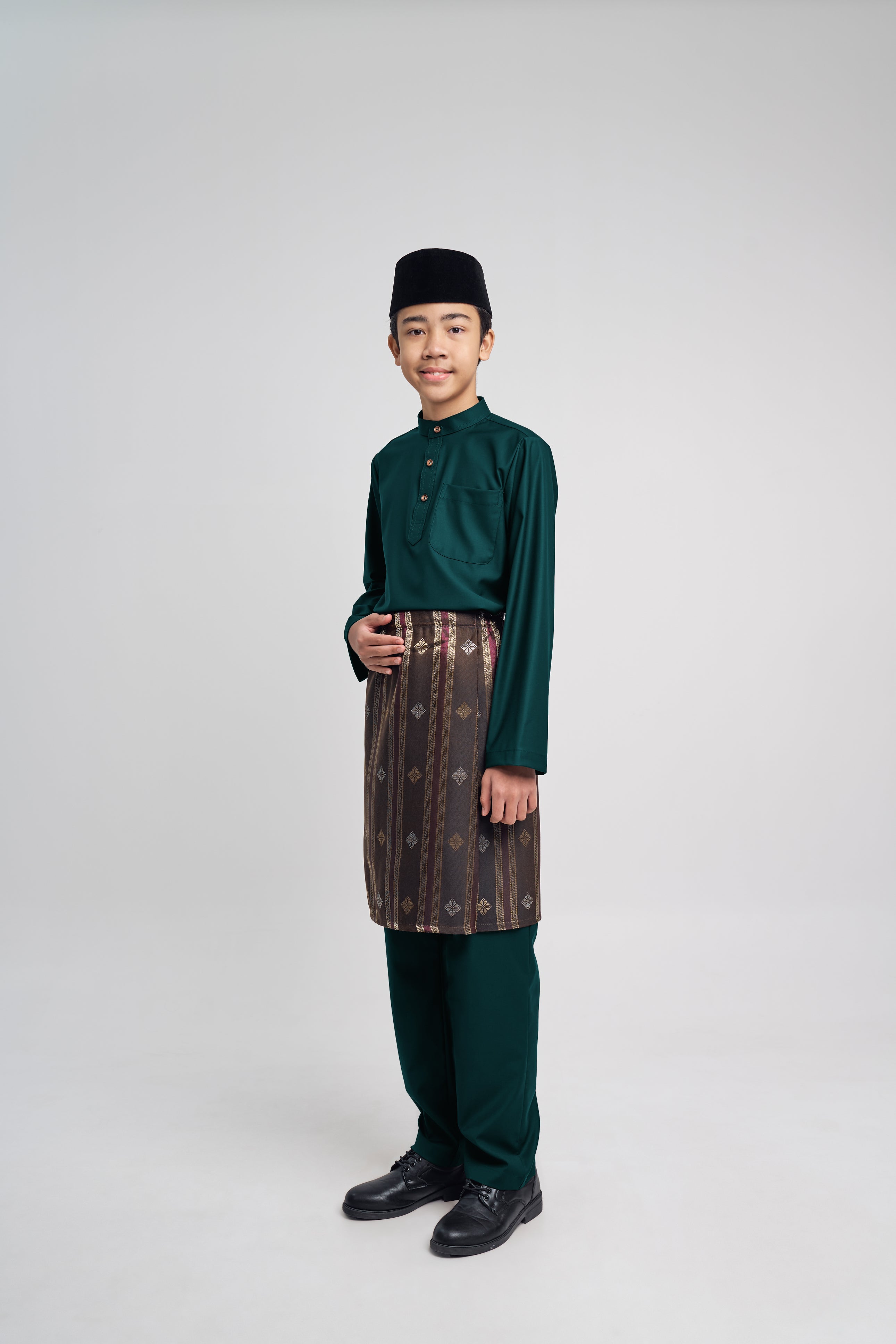 Patawali Boys Baju Melayu Cekak Musang - Deep Green
