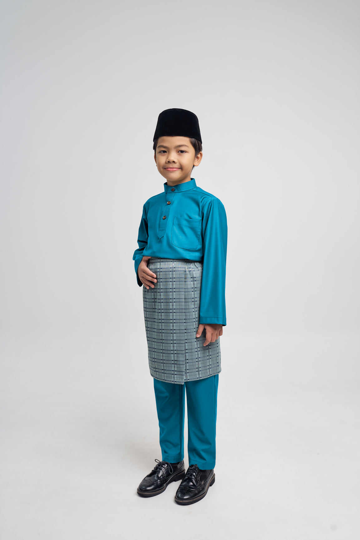 Patawali Boys Baju Melayu Cekak Musang - Turquoise