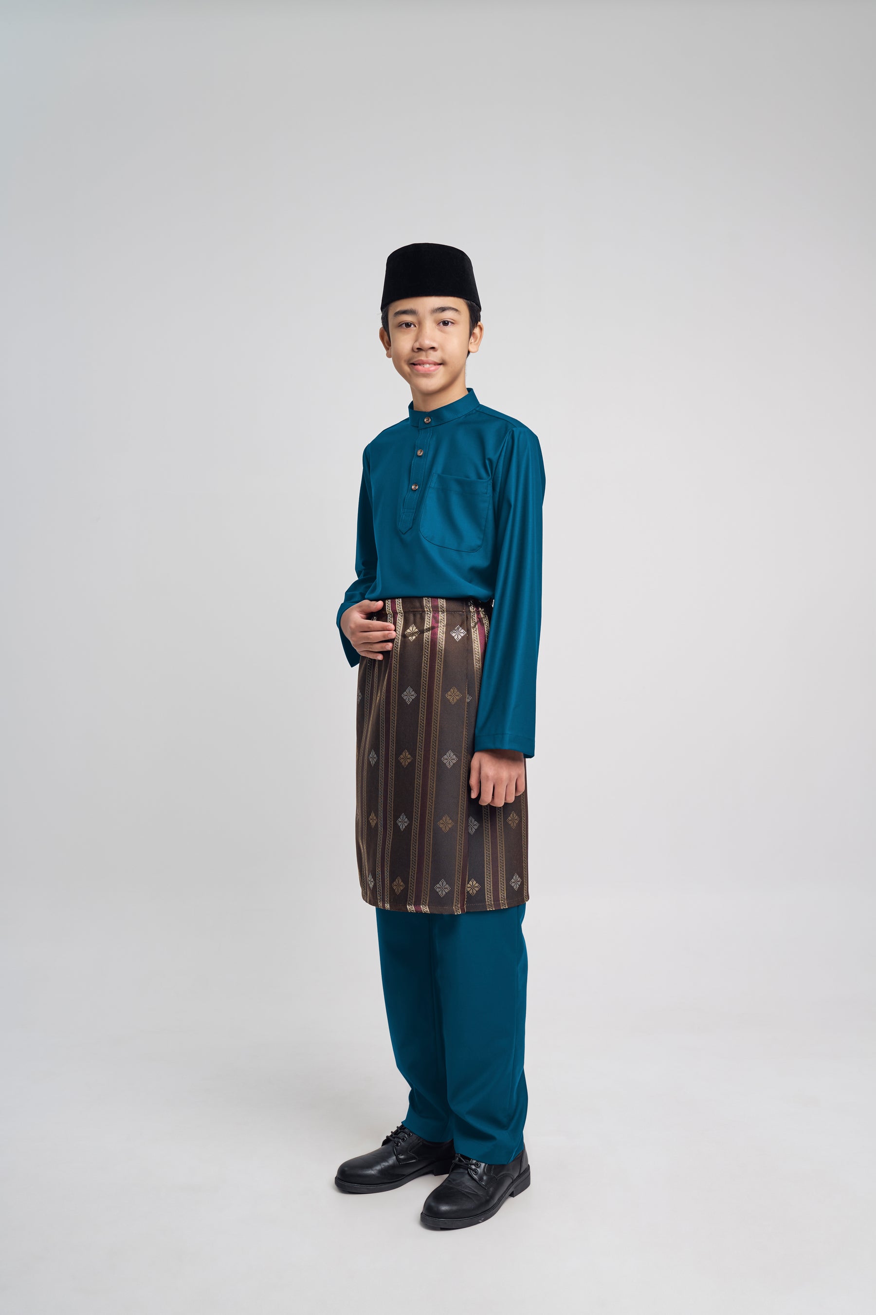 Patawali Boys Baju Melayu Cekak Musang - Deep Teal