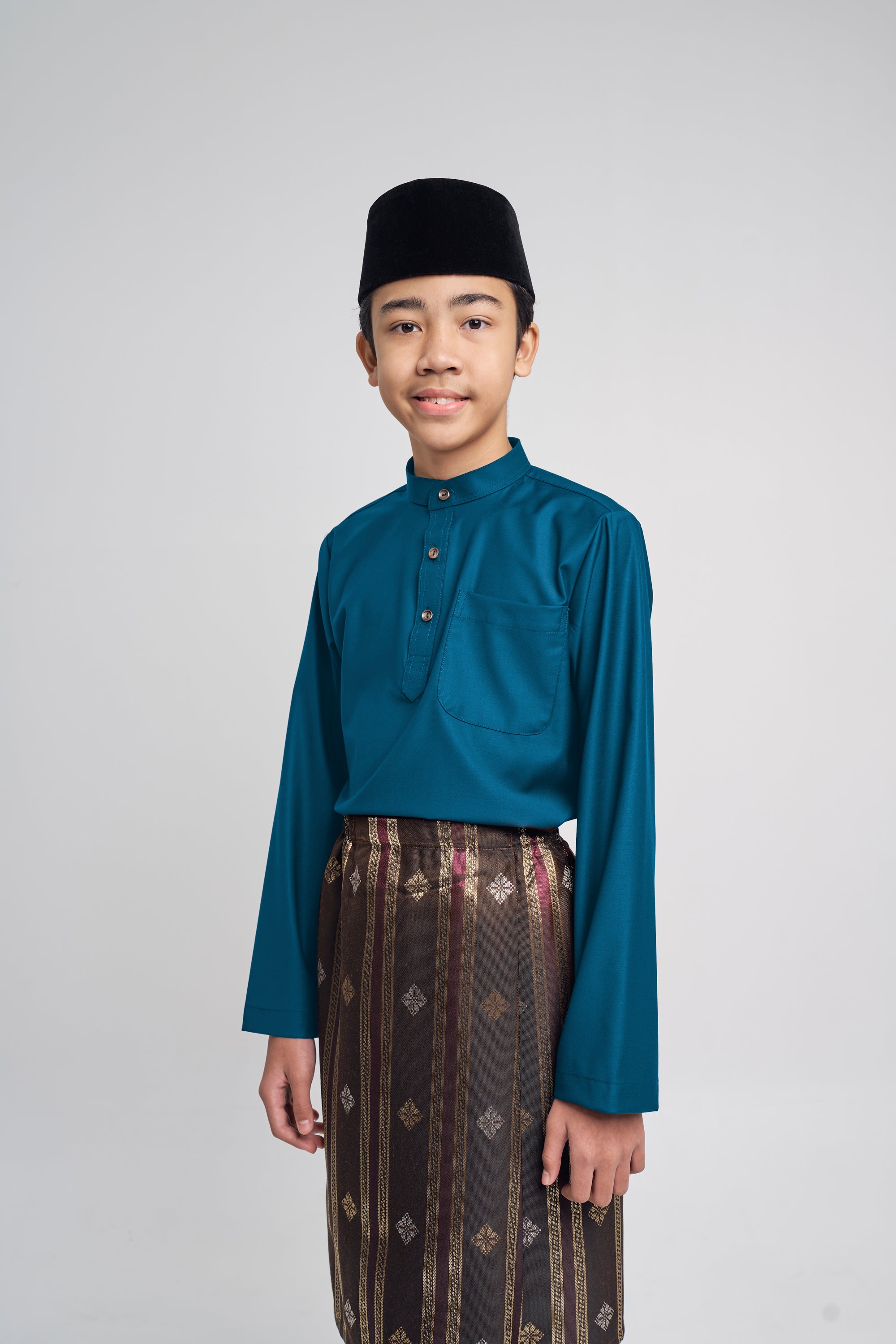 Patawali Boys Baju Melayu Cekak Musang - Deep Teal