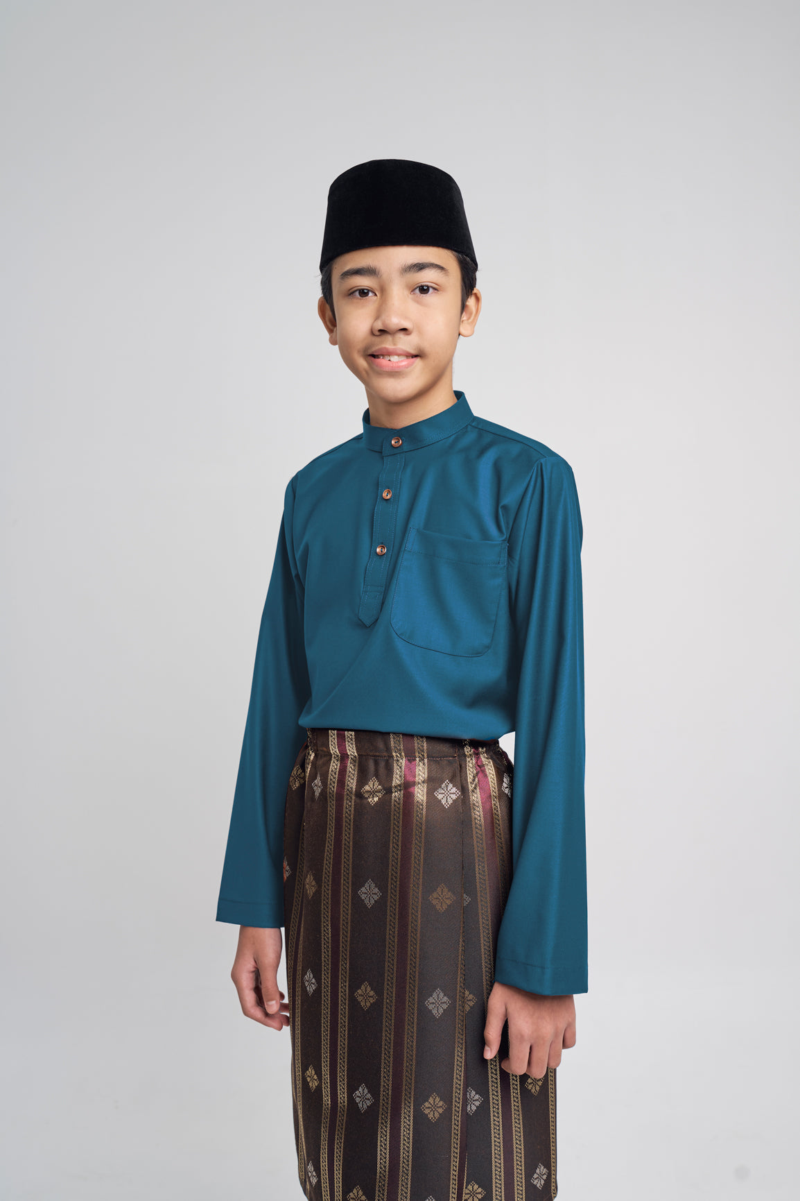 Patawali Boys Baju Melayu Cekak Musang - Deep Teal