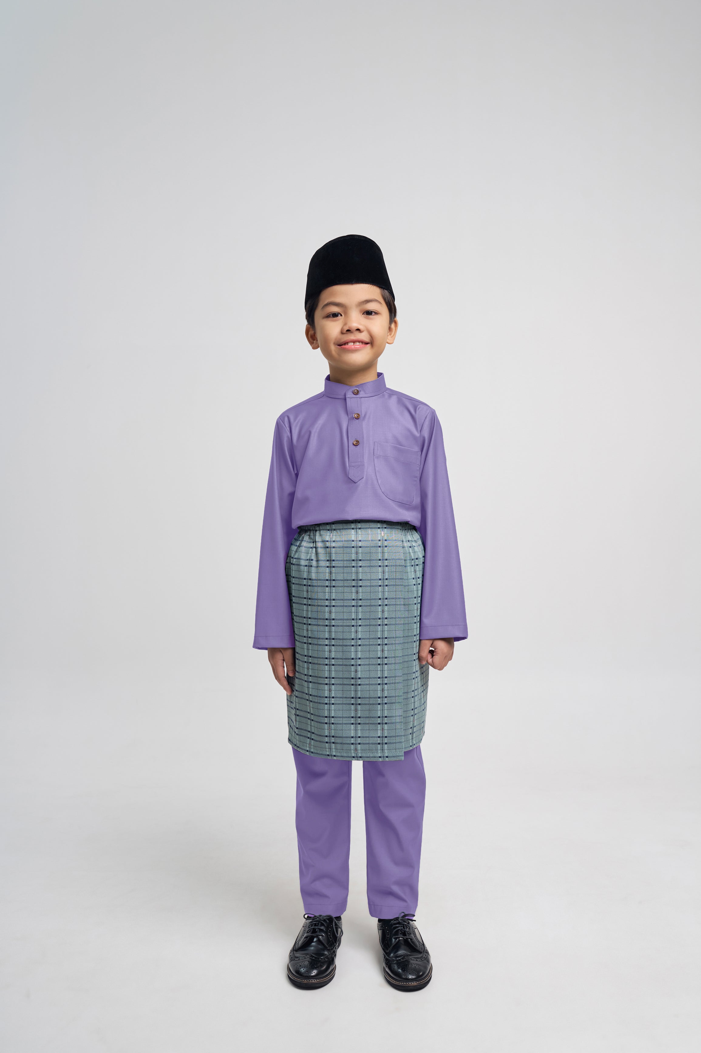Patawali Boys Baju Melayu Cekak Musang - Purple Yam