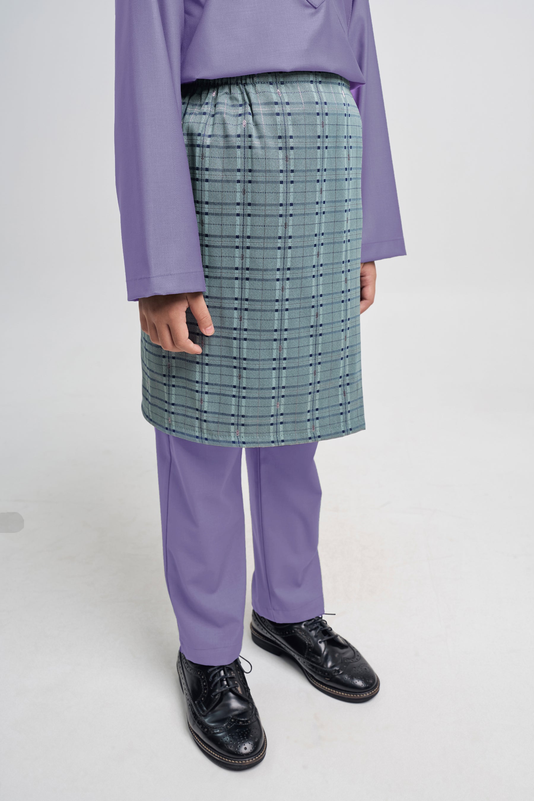 Patawali Boys Baju Melayu Cekak Musang - Purple Yam