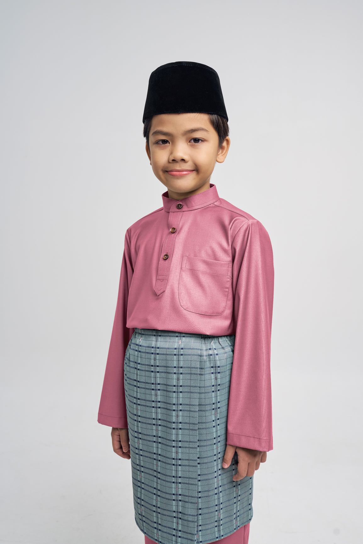 Patawali Boys Baju Melayu Cekak Musang - Pink Belacan