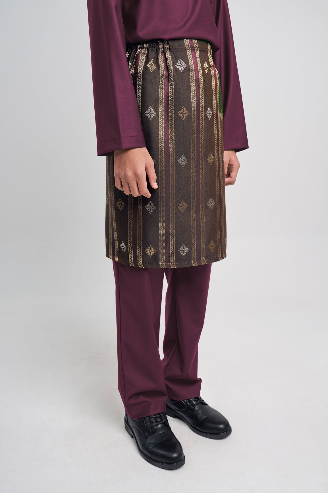 Patawali Boys Baju Melayu Cekak Musang - Purple Manggis