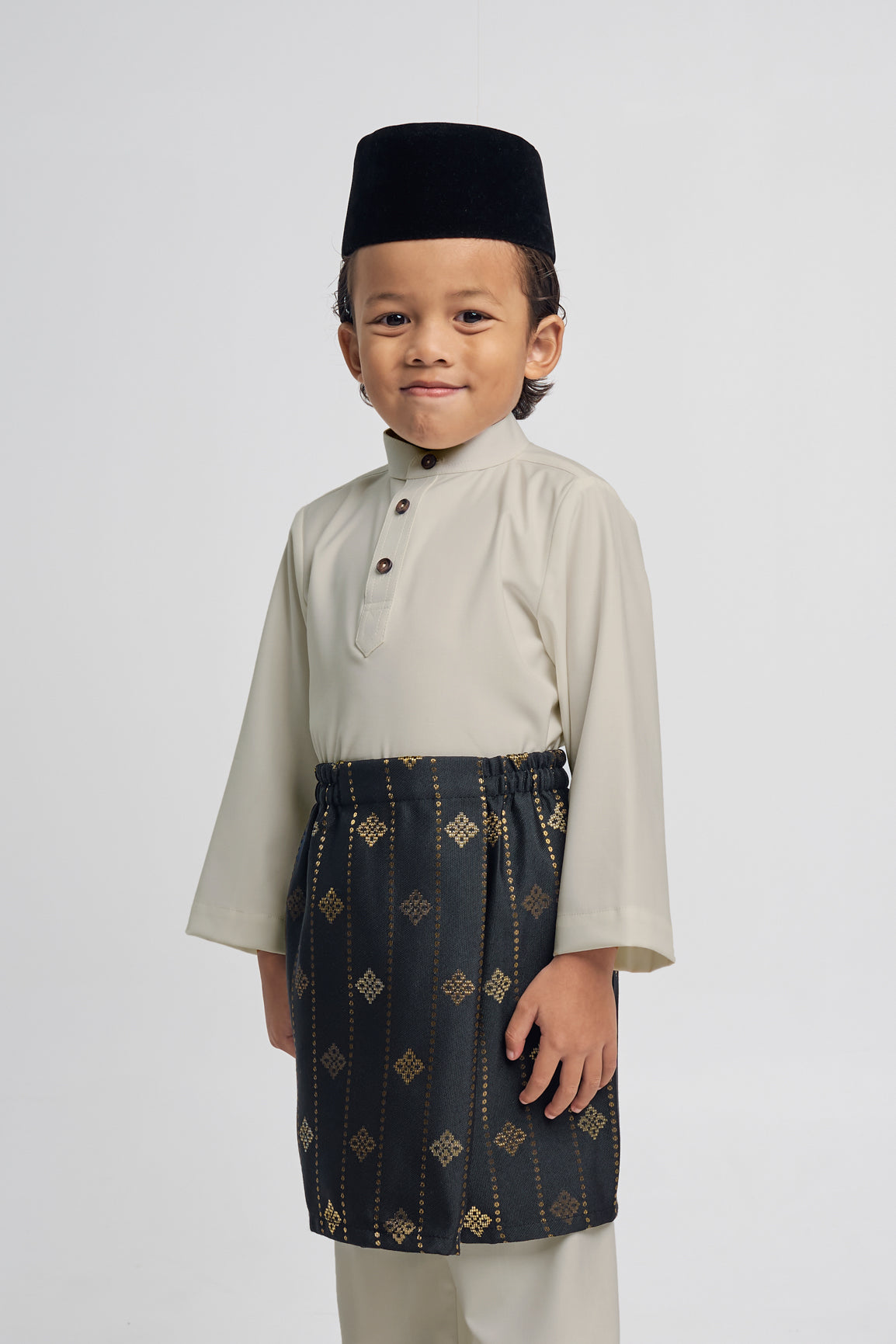 Patawali Boys Baju Melayu Cekak Musang - Light Khaki