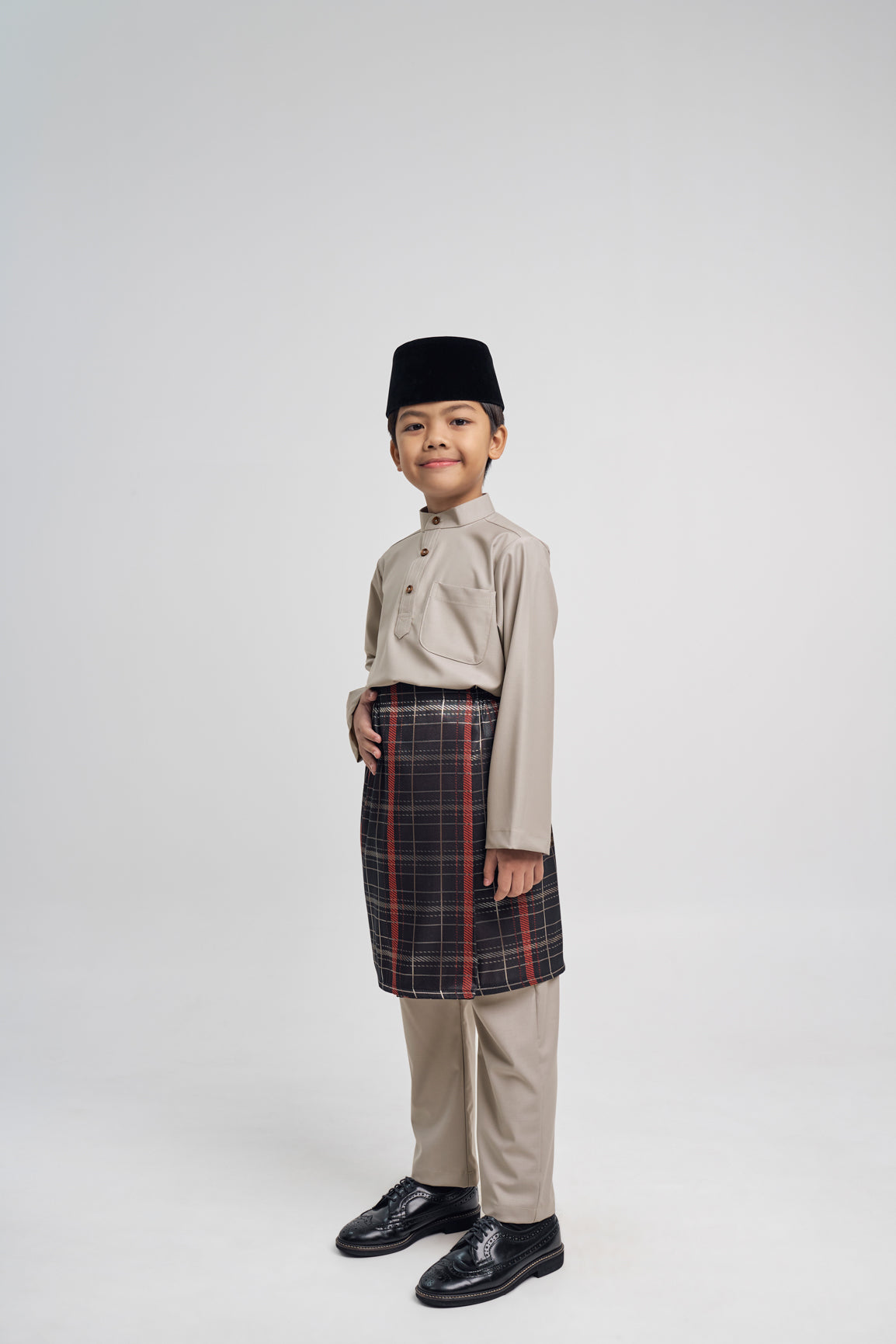 Patawali Boys Baju Melayu Cekak Musang - Light Olive