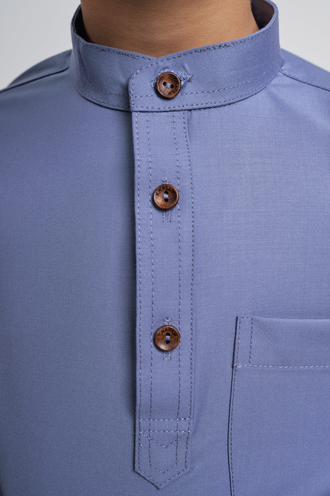 Patawali Boys Baju Melayu Cekak Musang - Stone Blue