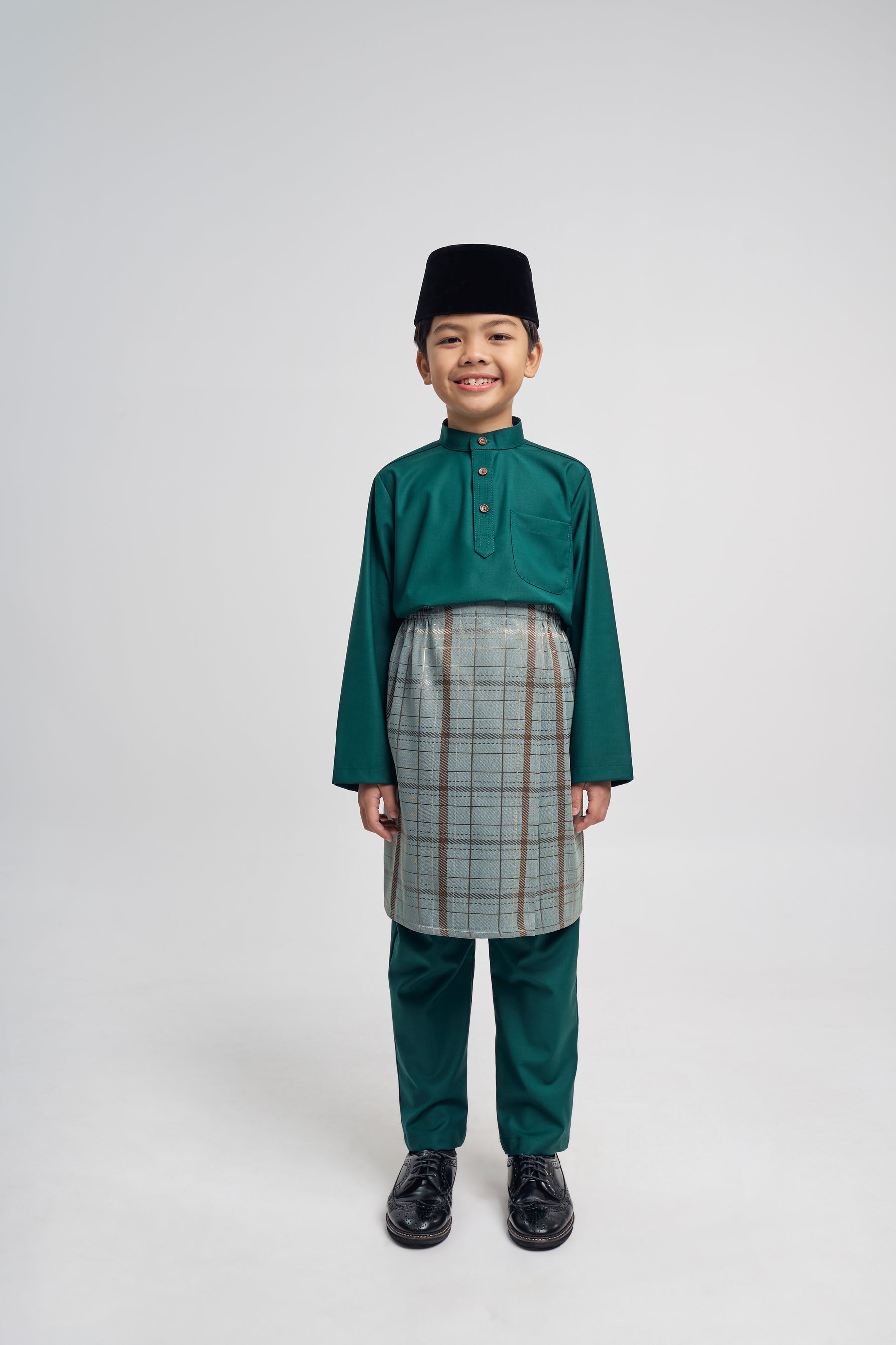 Patawali Boys Baju Melayu Cekak Musang - Emerald Green
