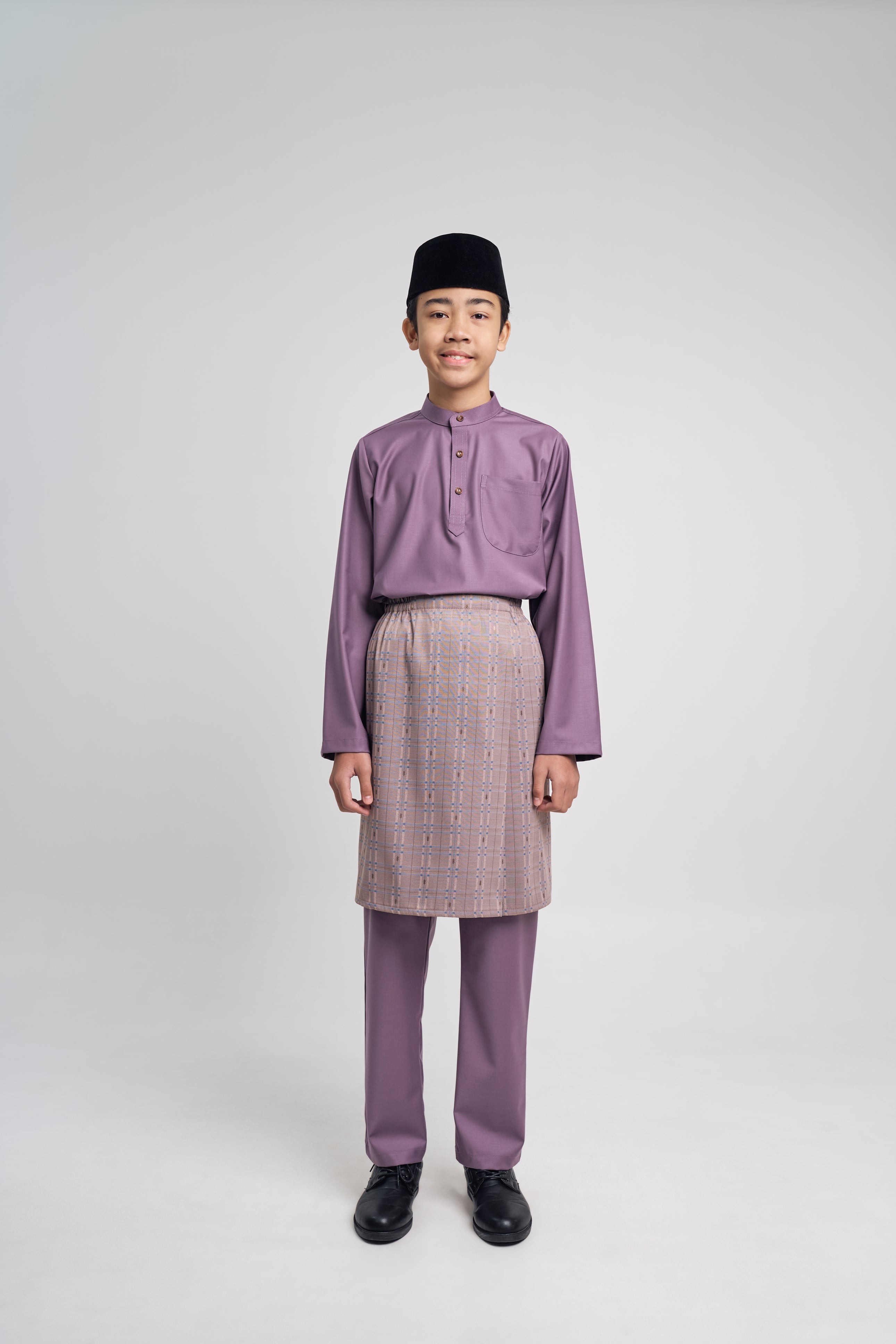 Patawali Boys Baju Melayu Cekak Musang - Dusty Lilac