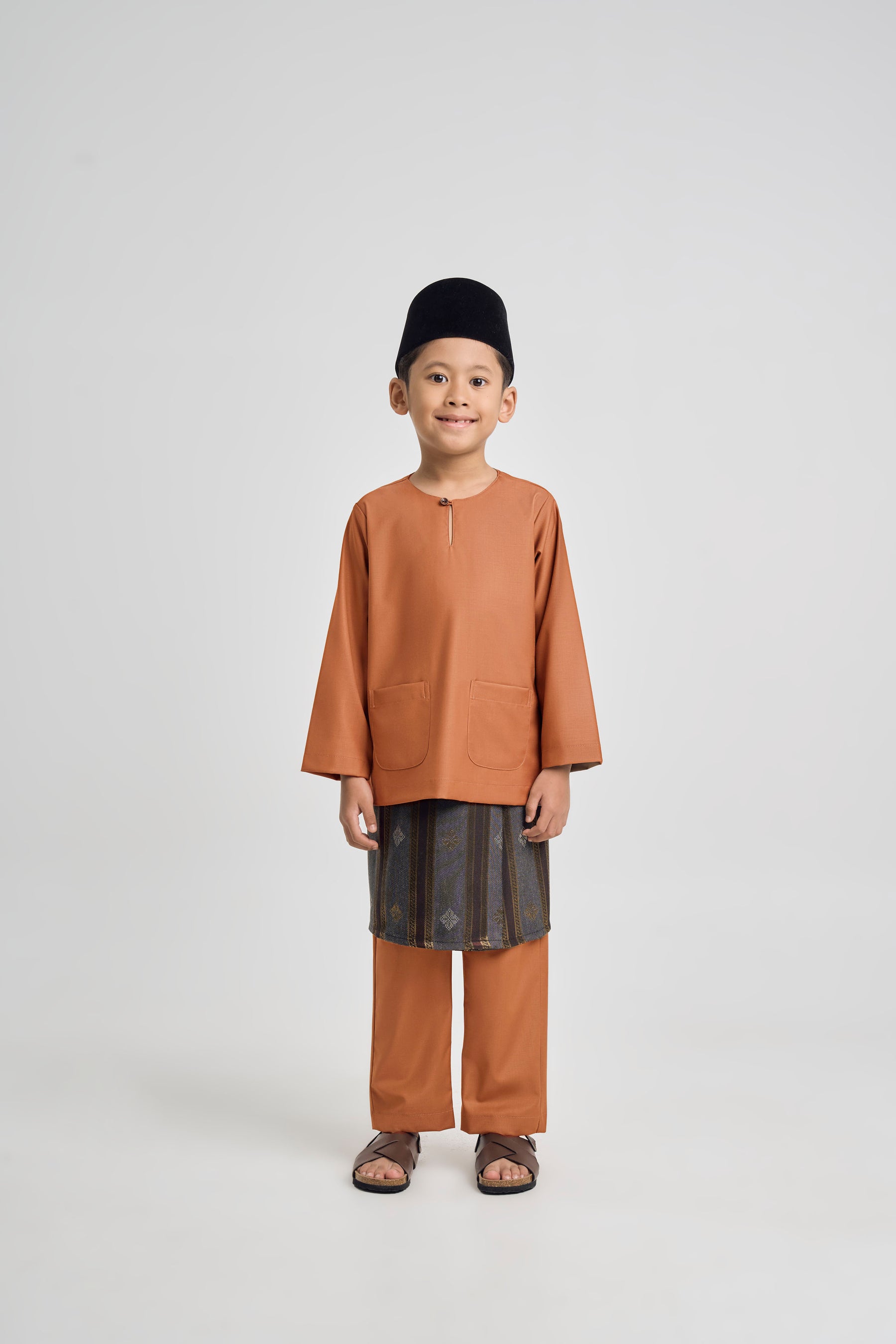 Patawali Boys Baju Melayu Teluk Belanga - Apricot