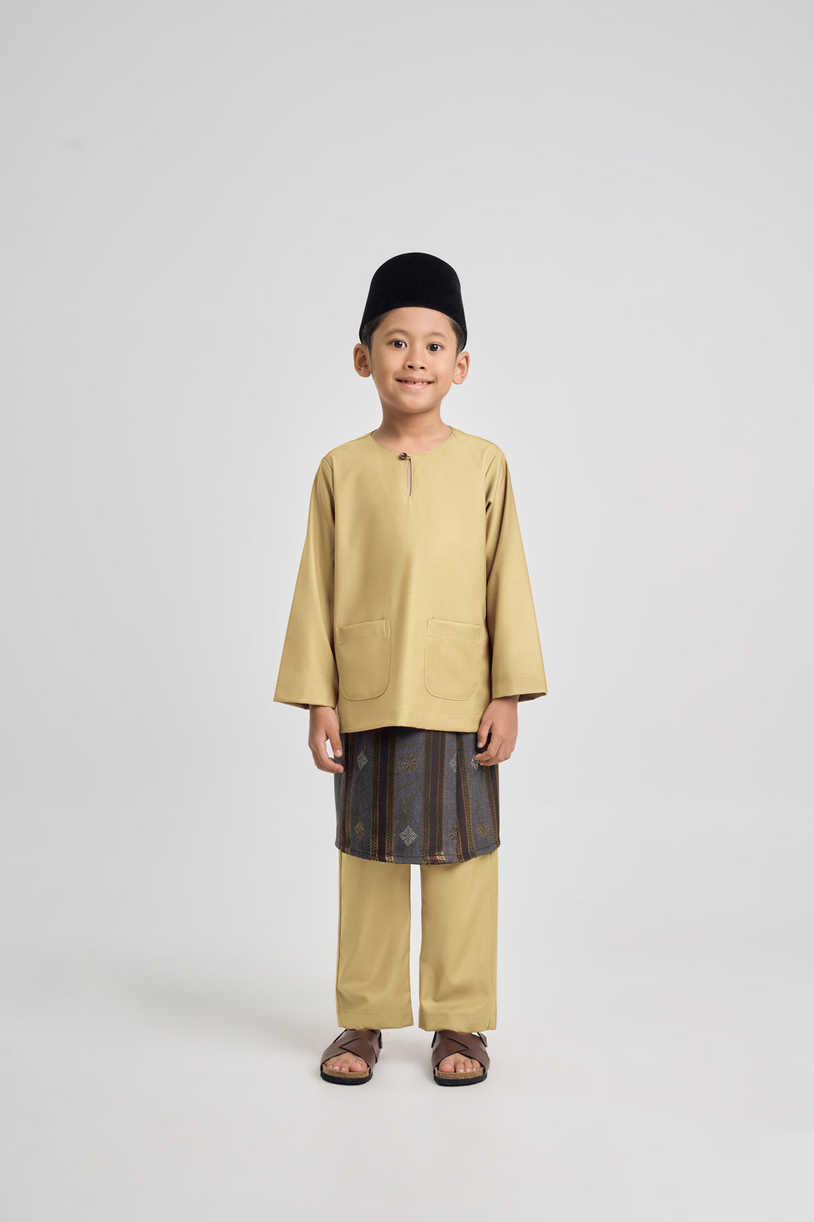 Patawali Boys Baju Melayu Teluk Belanga - Buttermilk