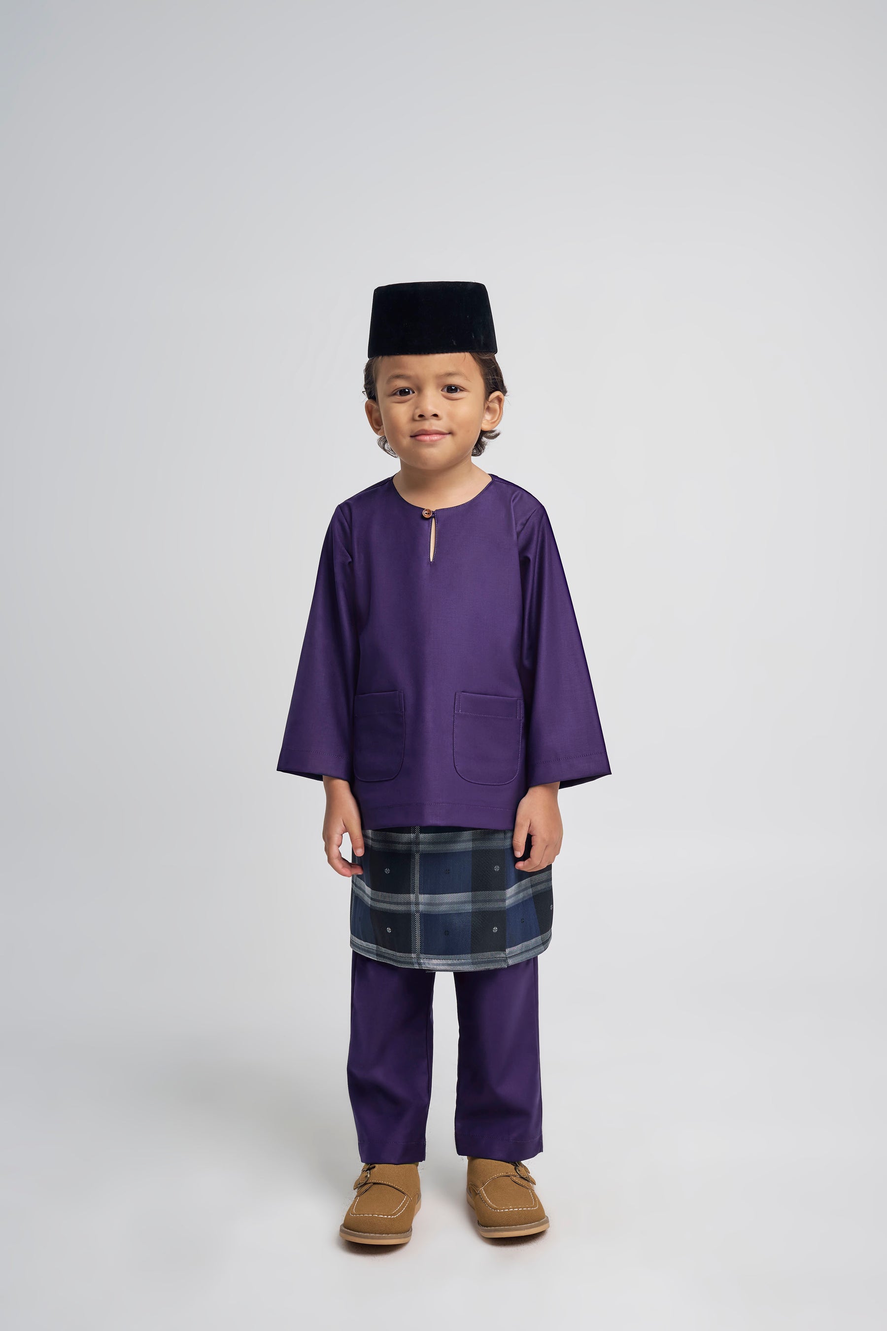 Patawali Boys Baju Melayu Teluk Belanga - Dark Indigo