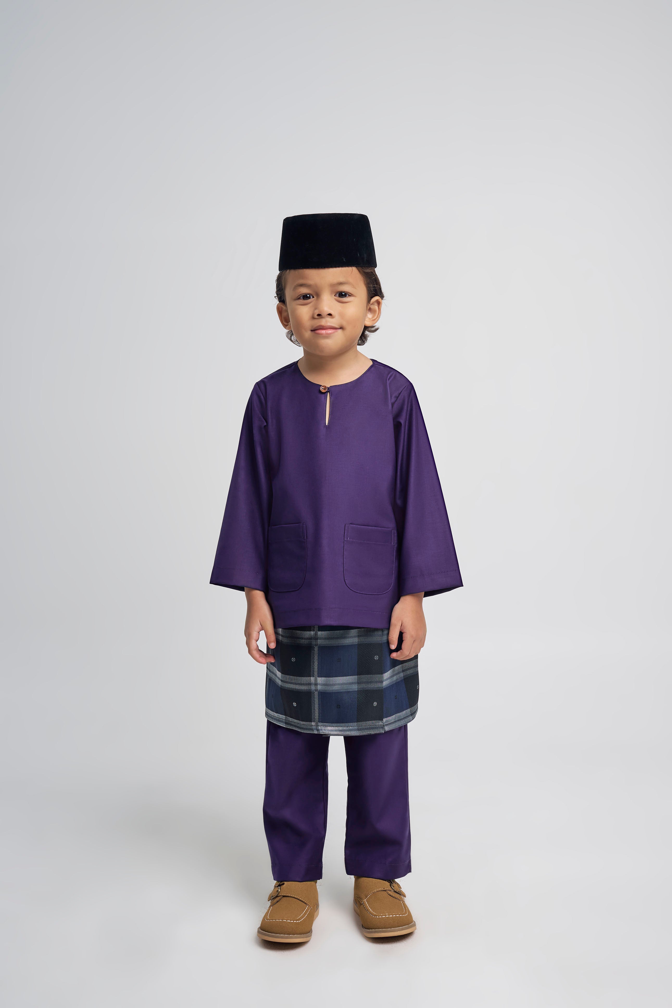 Patawali Boys Baju Melayu Teluk Belanga - Dark Indigo