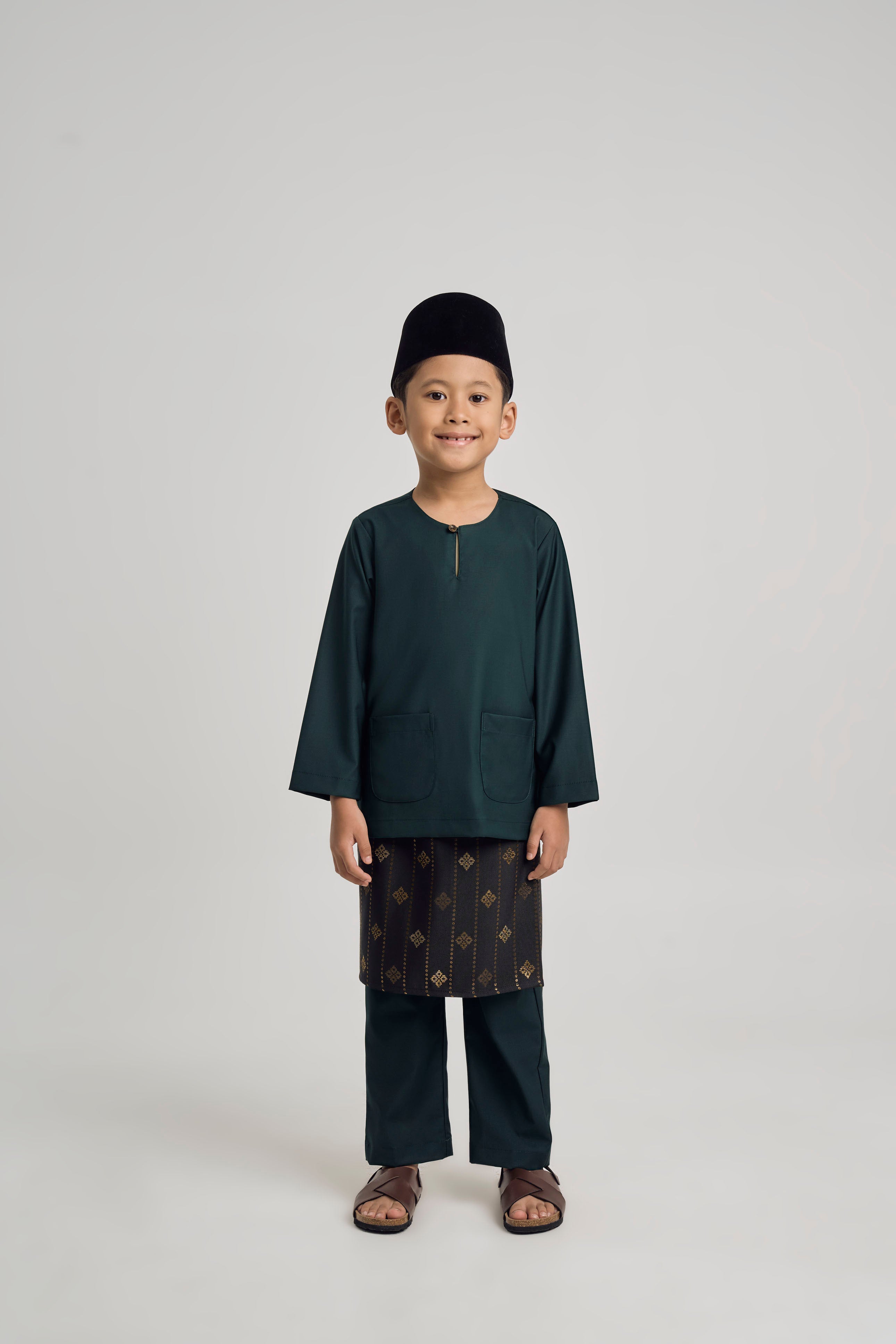 Patawali Boys Baju Melayu Teluk Belanga - Deep Green