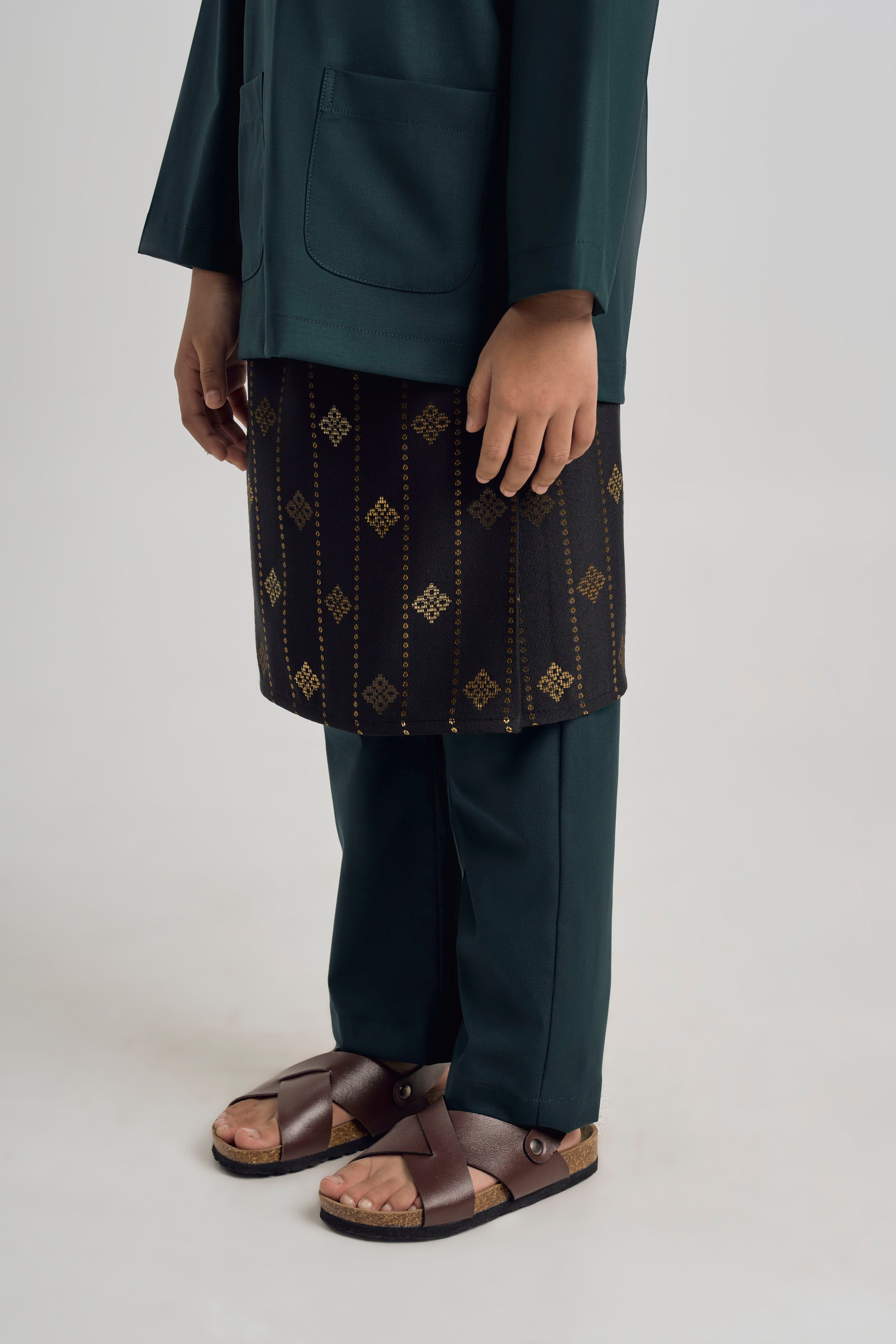 Patawali Boys Baju Melayu Teluk Belanga - Deep Green