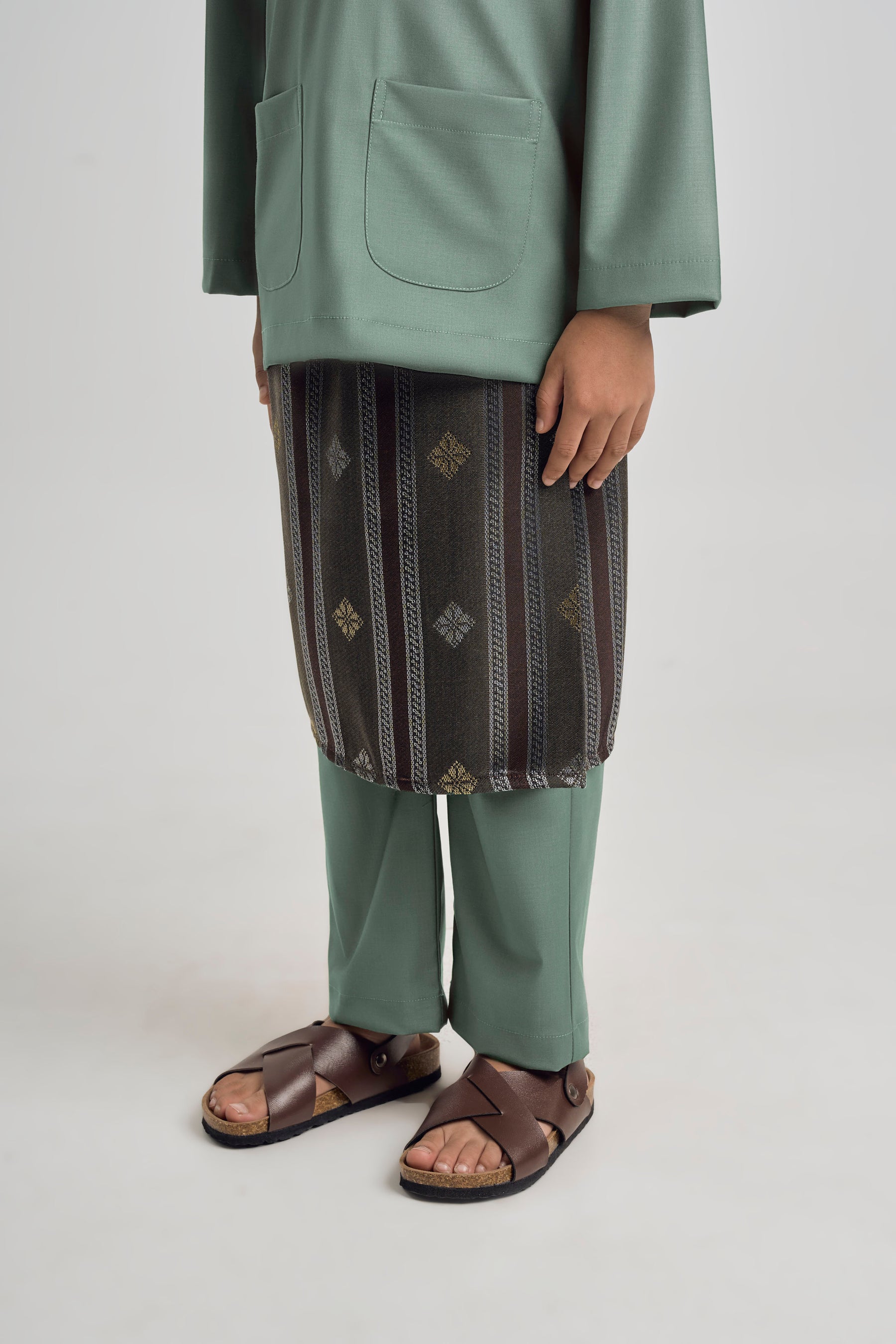 Patawali Boys Baju Melayu Teluk Belanga - Grass Green