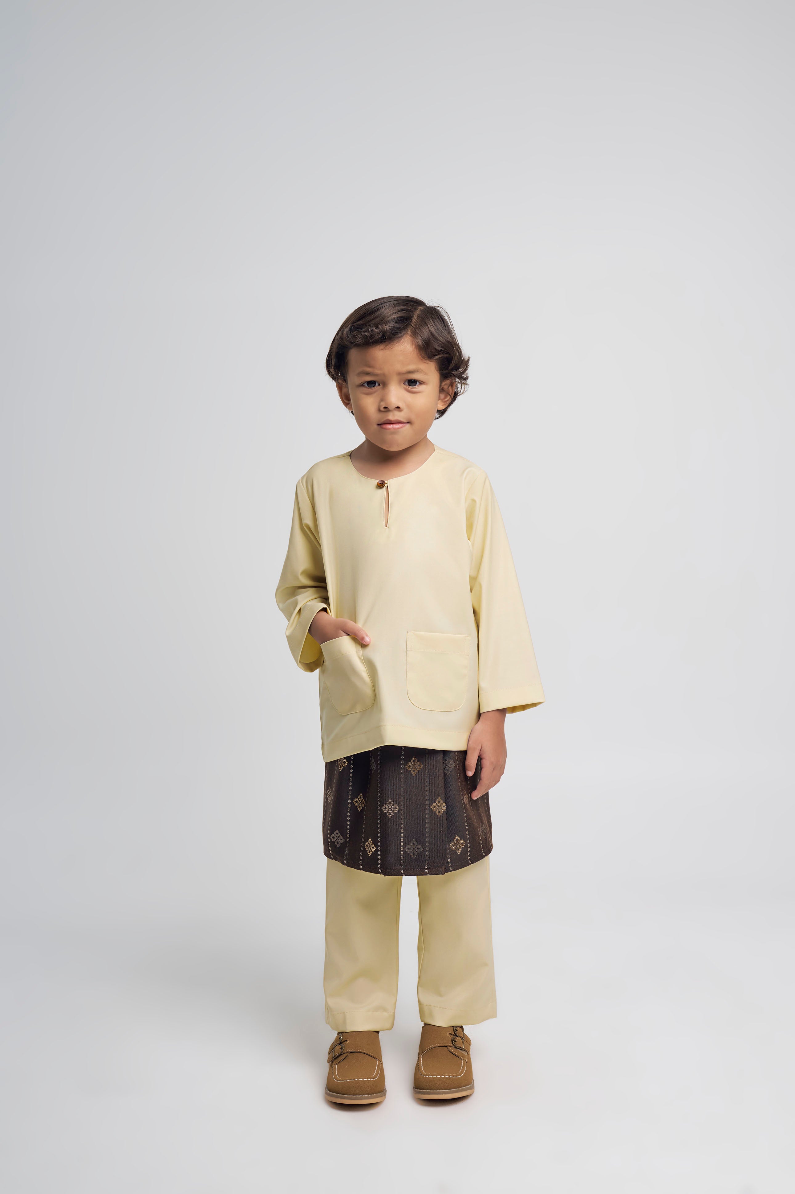 Patawali Boys Baju Melayu Teluk Belanga - Kuning Langsat