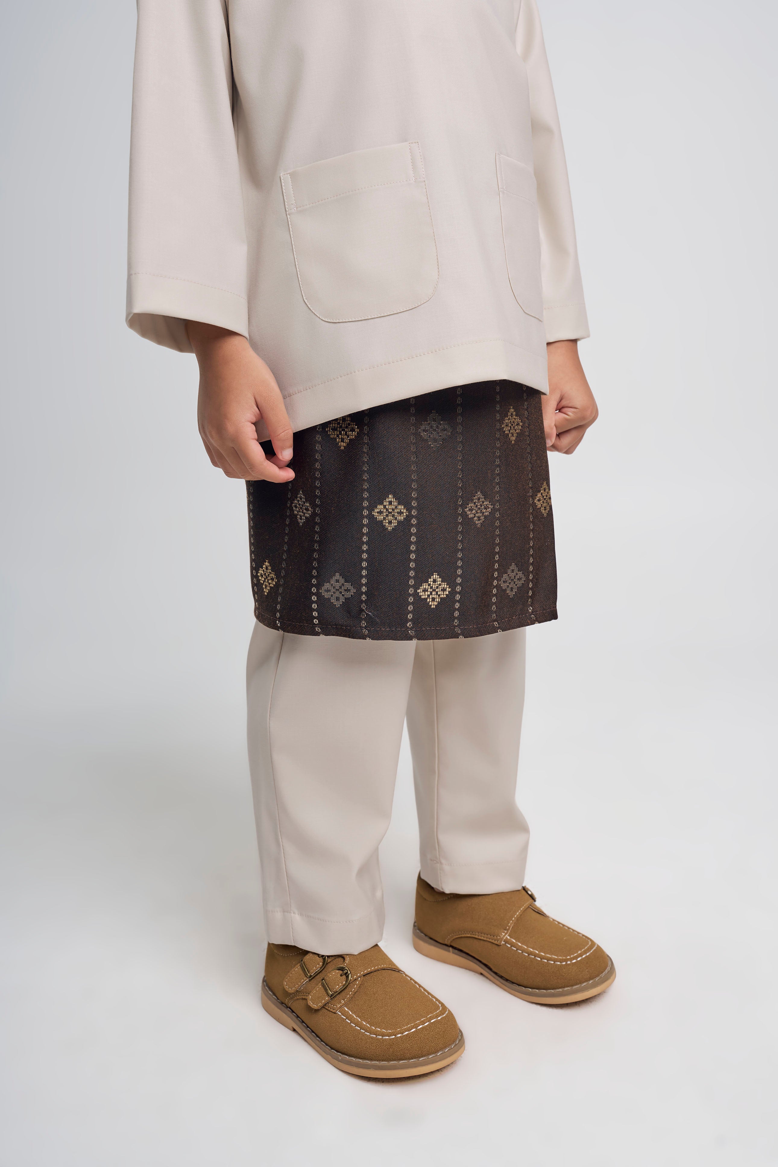 Patawali Boys Baju Melayu Teluk Belanga - Light Taupe