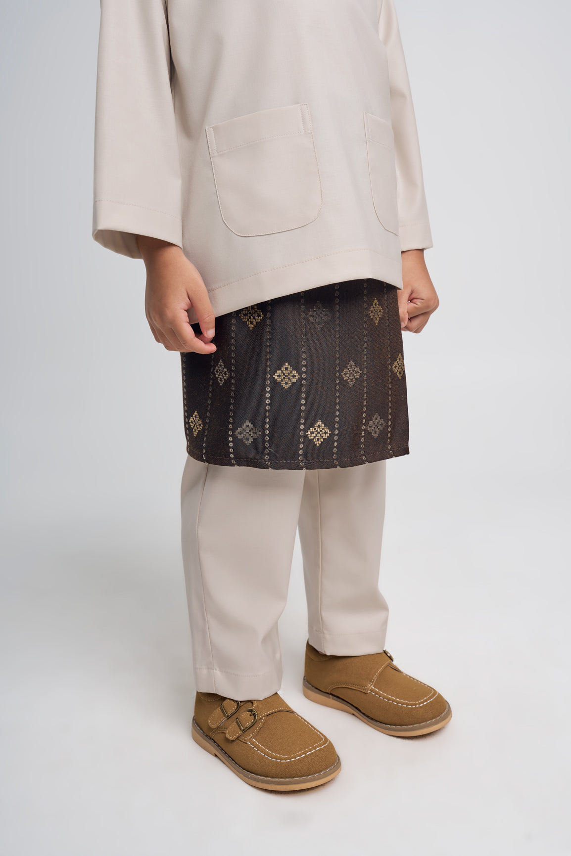 Patawali Boys Baju Melayu Teluk Belanga - Light Khaki