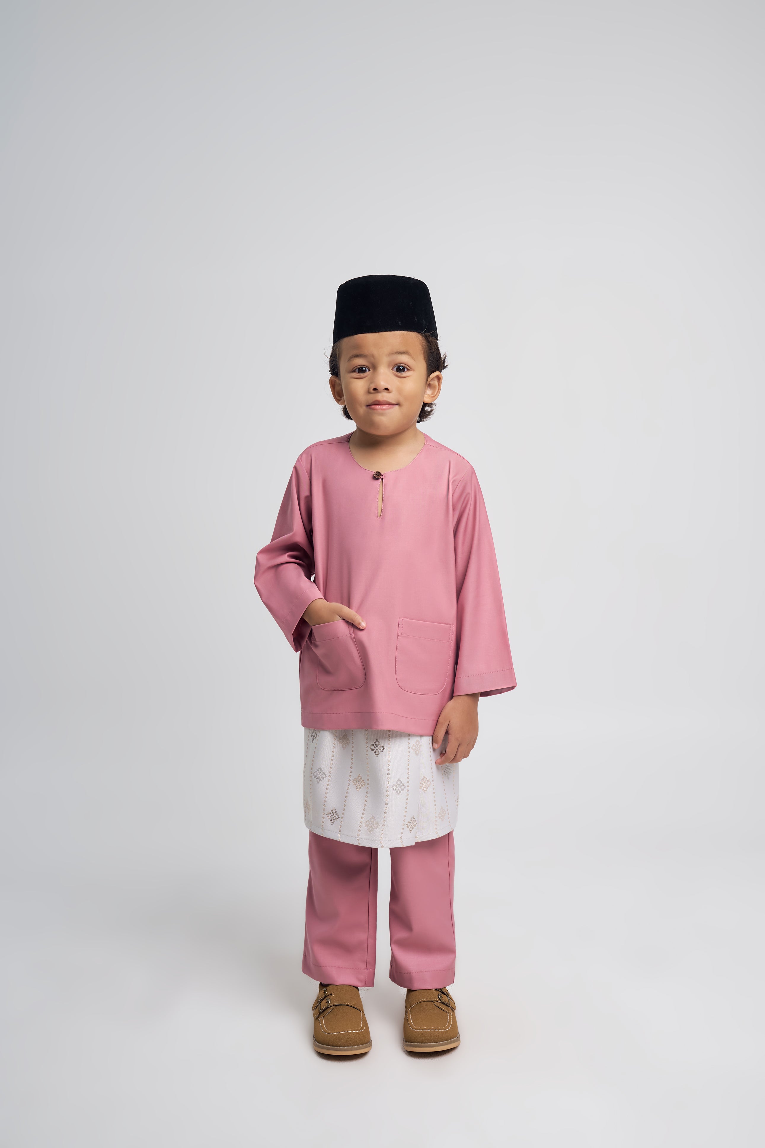 Patawali Boys Baju Melayu Teluk Belanga - Pink Belacan