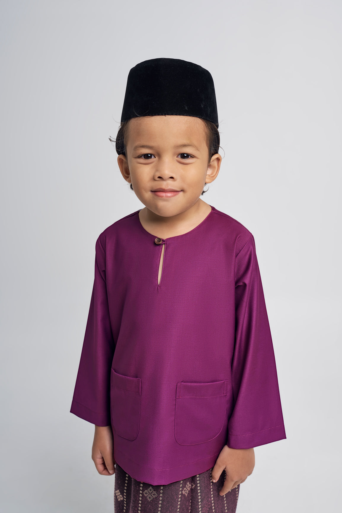 Patawali Boys Baju Melayu Teluk Belanga - Purple Manggis