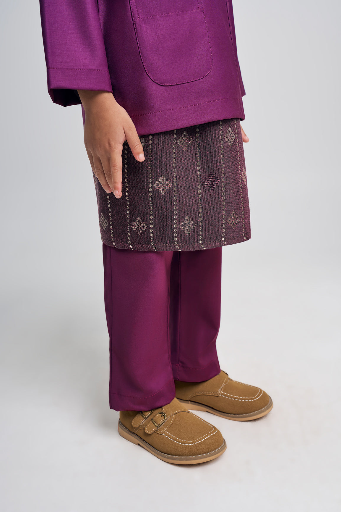 Patawali Boys Baju Melayu Teluk Belanga - Purple Manggis