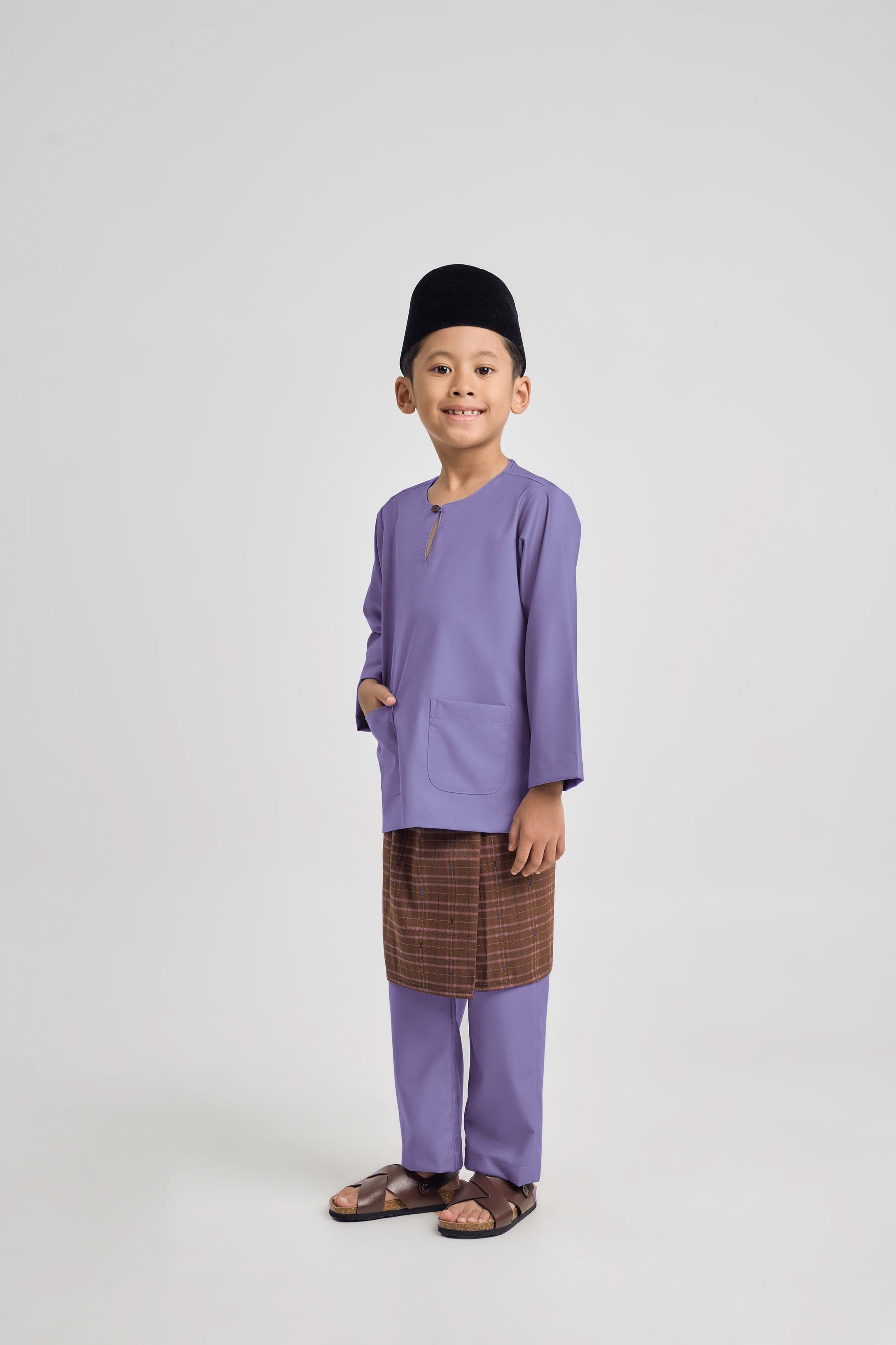 Patawali Boys Baju Melayu Teluk Belanga - Purple Yam