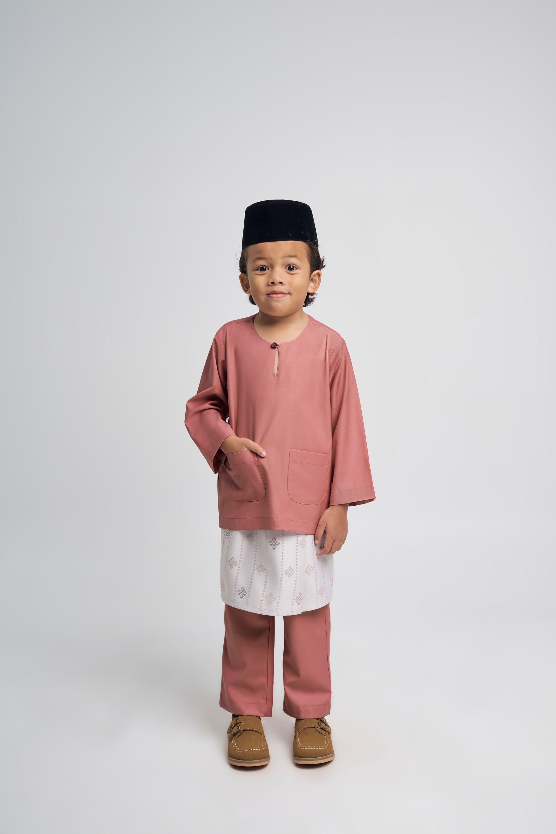 Patawali Boys Baju Melayu Teluk Belanga - Smokey Pink