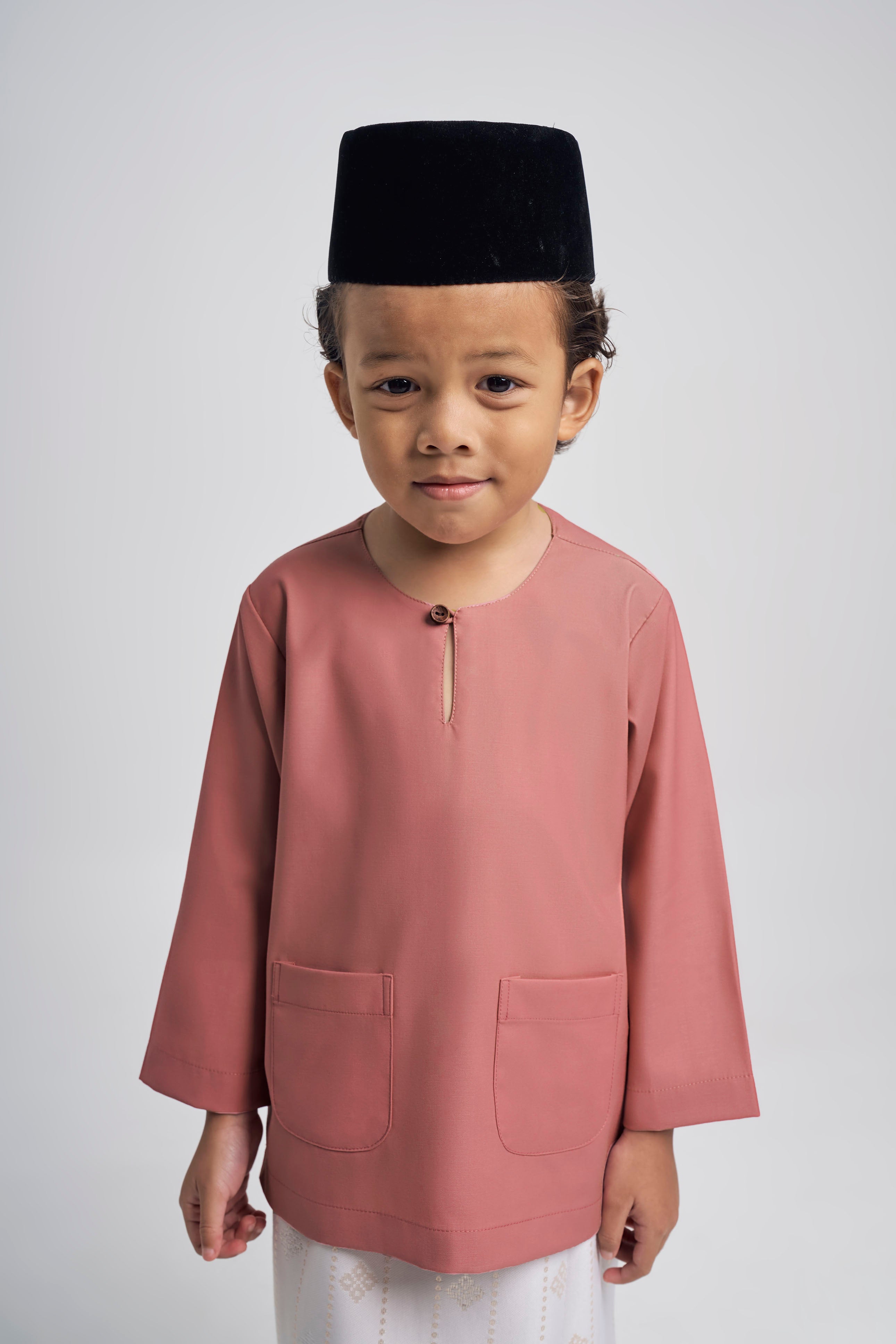 Patawali Boys Baju Melayu Teluk Belanga - Smokey Pink