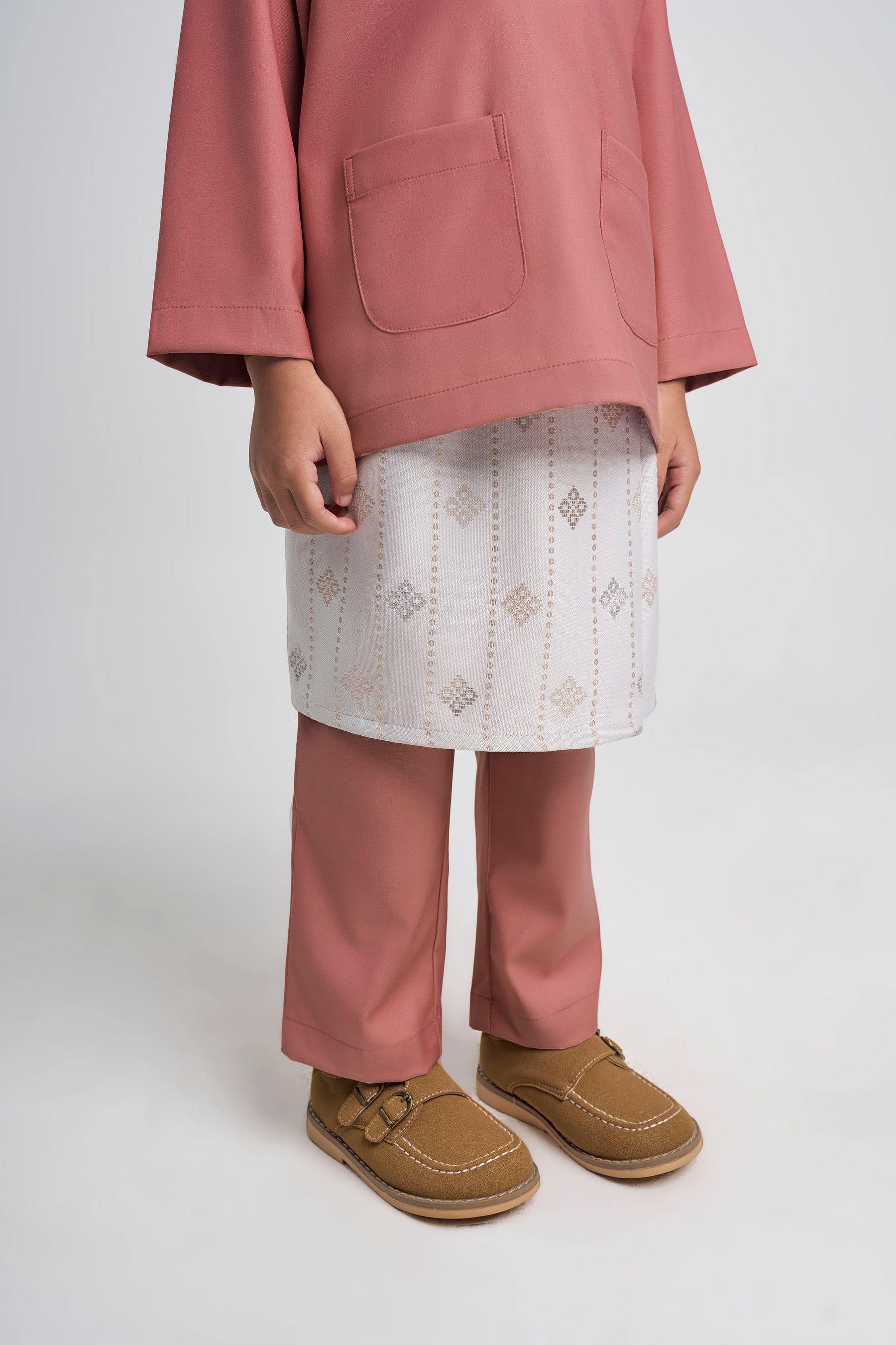 Patawali Boys Baju Melayu Teluk Belanga - Smokey Pink