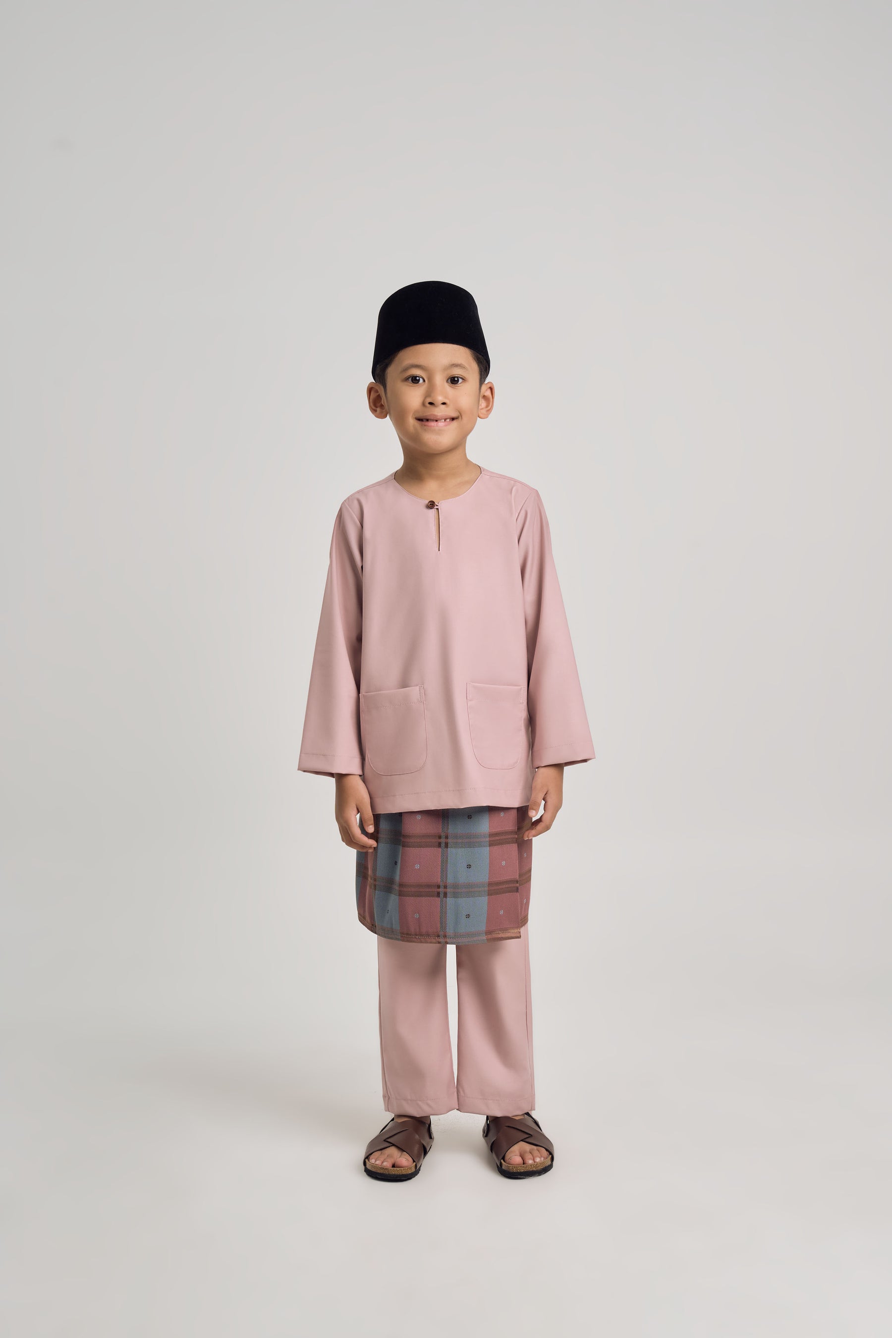Patawali Boys Baju Melayu Teluk Belanga - Soft Pink