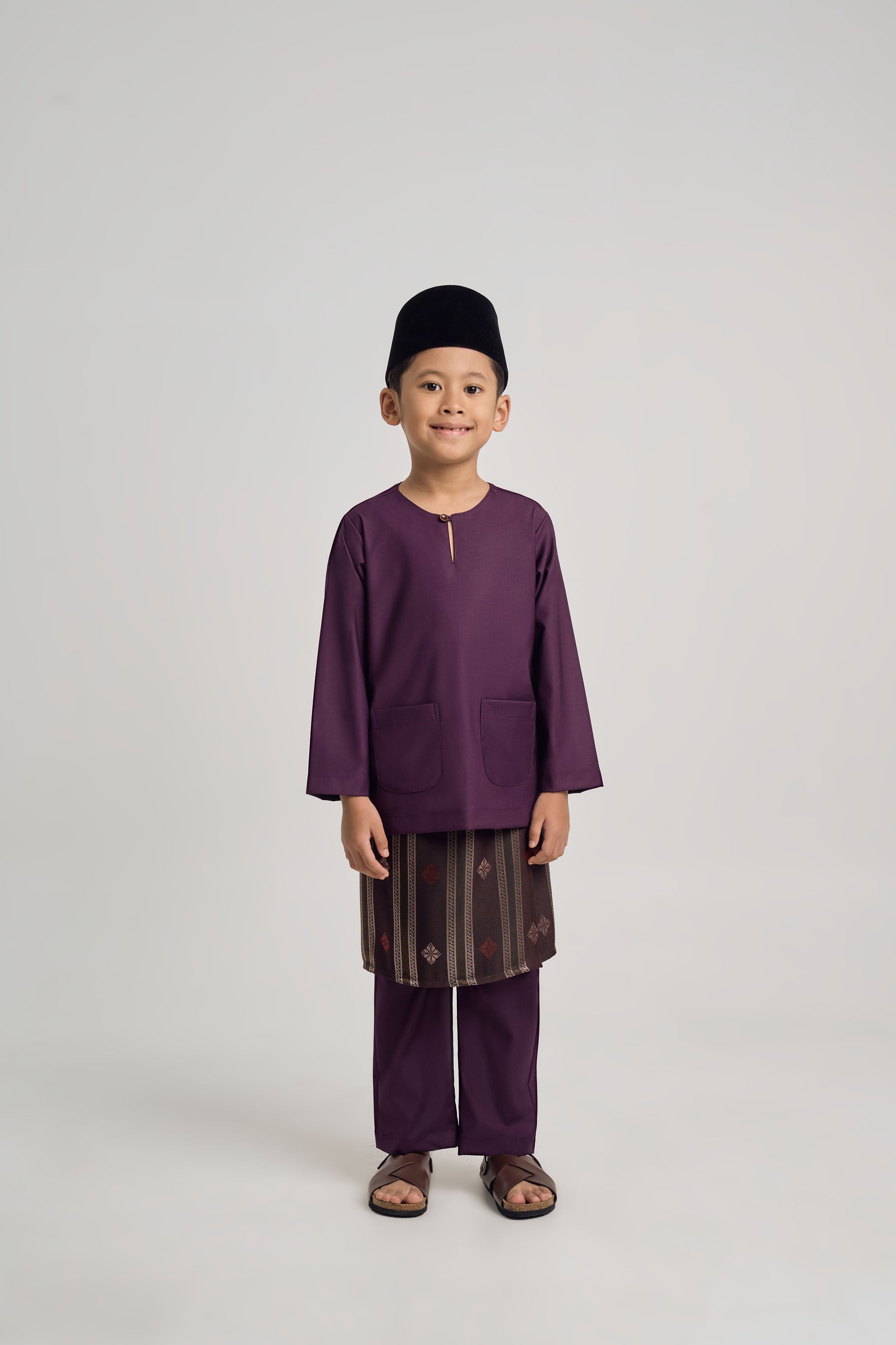 Patawali Boys Baju Melayu Teluk Belanga - Dark Purple