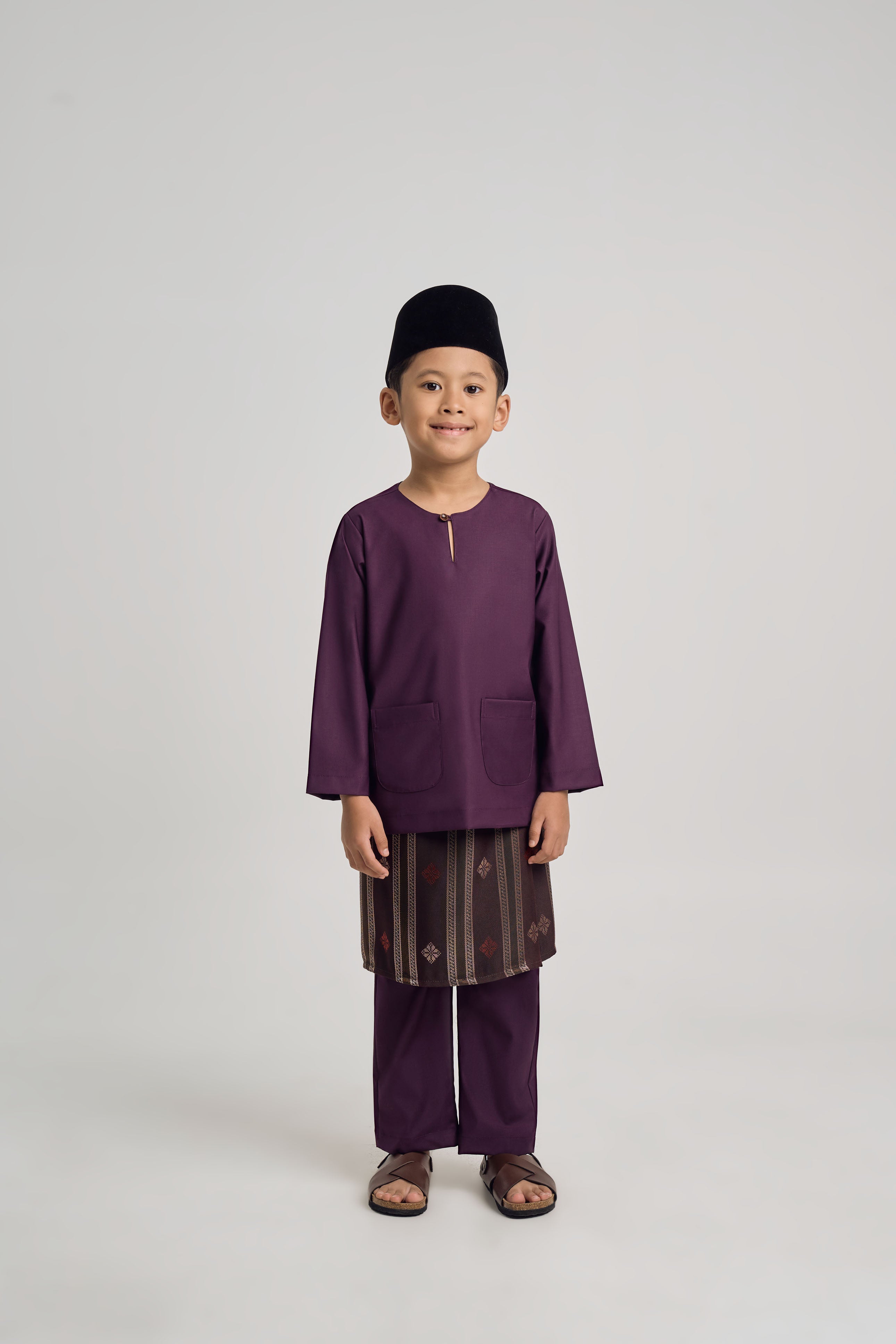 Patawali Boys Baju Melayu Teluk Belanga - Dark Purple